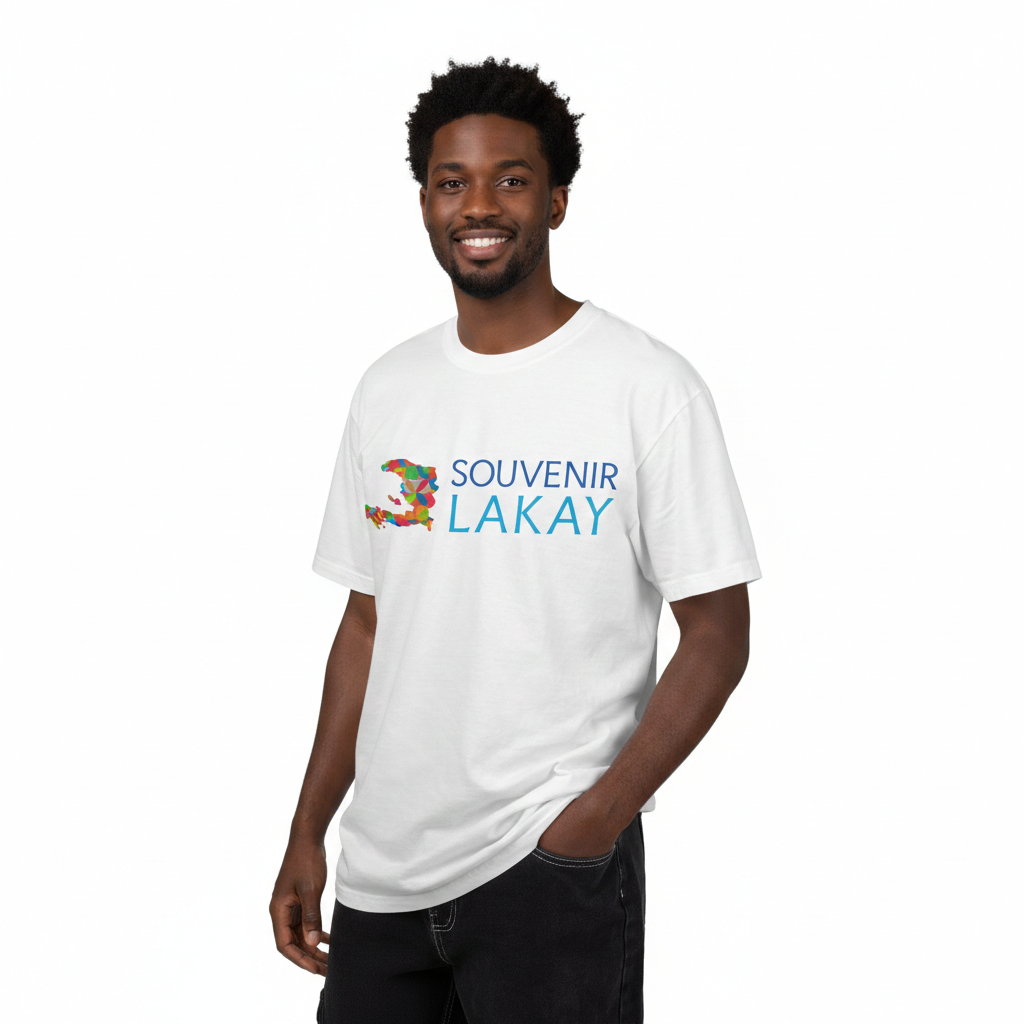 Souvenir Lakay T-Shirt — Colorful Haiti Map Graphic