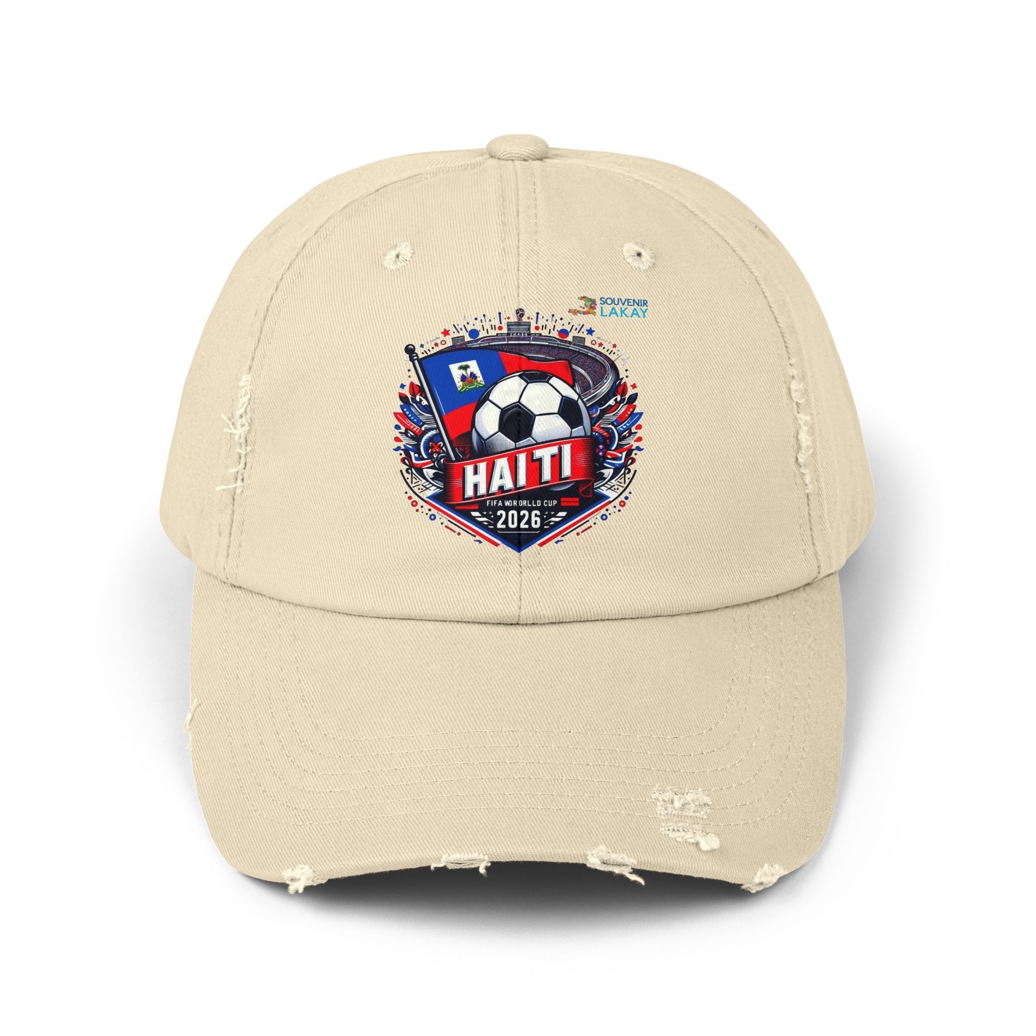 Haiti Soccer Cap 2026 — Distressed Flag Badge Hat