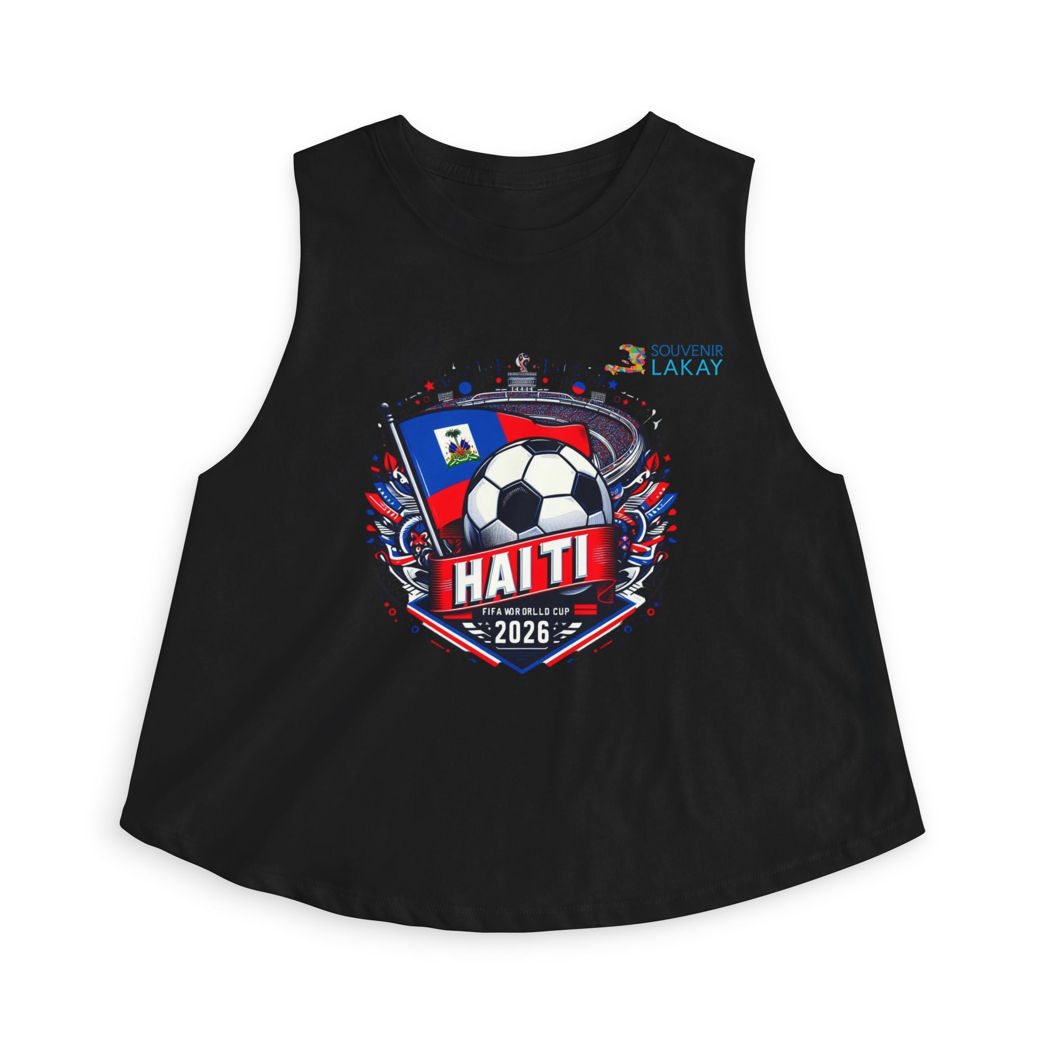 Haiti 2026 Soccer Crest Crop Top — Women's Football Fans Tank