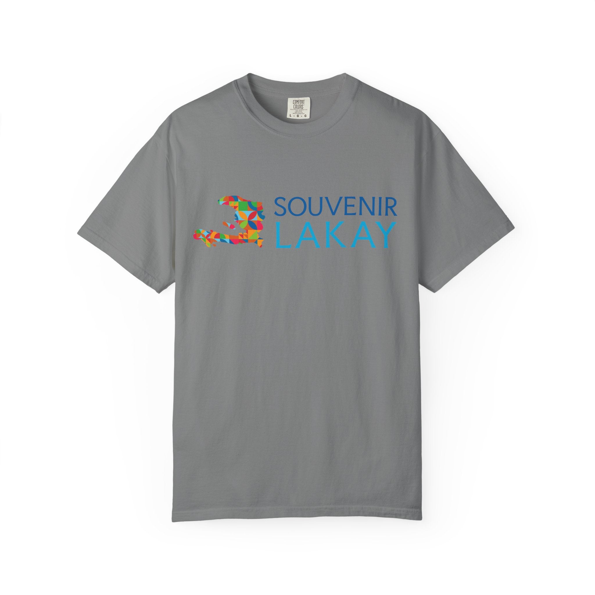 Souvenir Lakay T-Shirt — Colorful Haiti Map Graphic