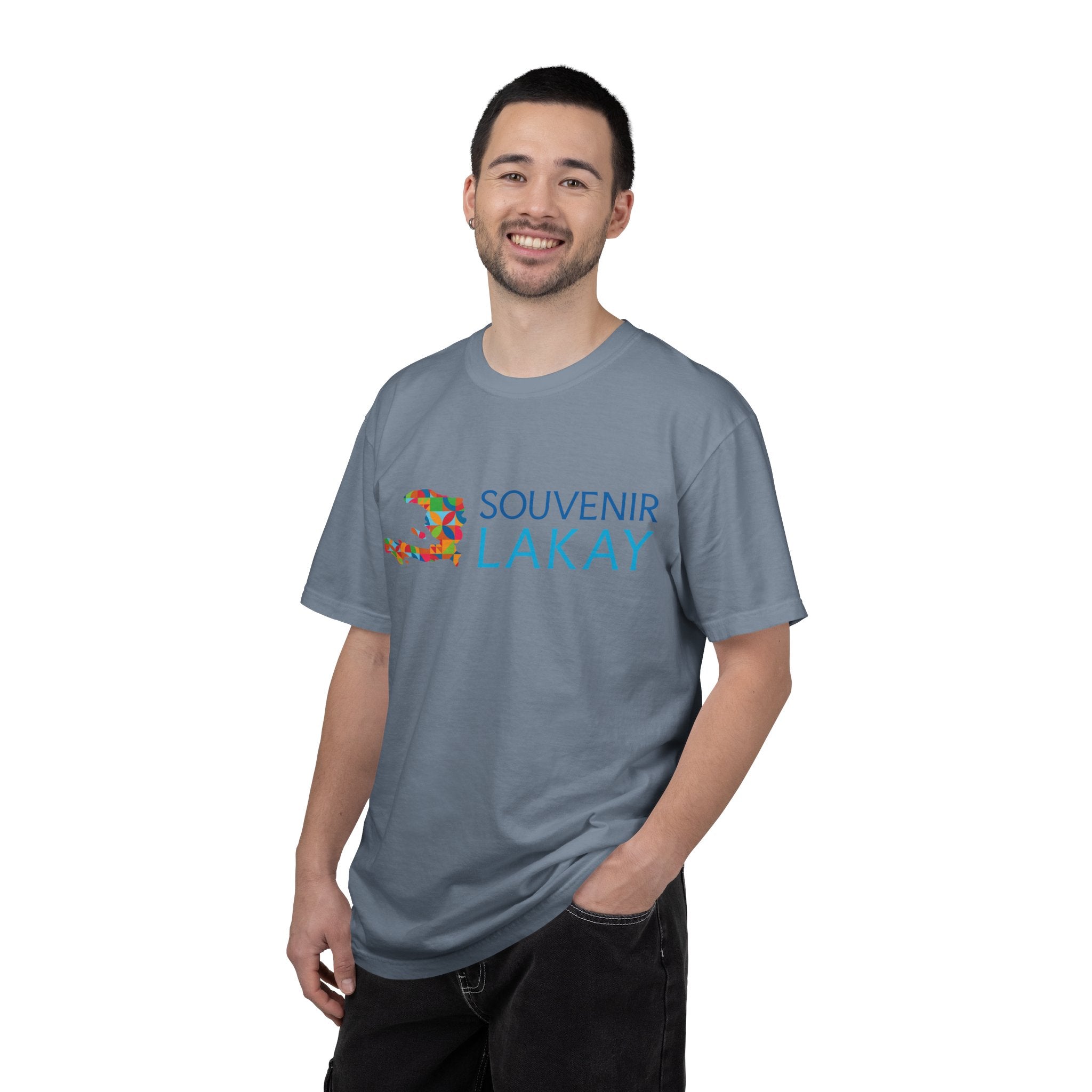 Souvenir Lakay T-Shirt — Colorful Haiti Map Graphic