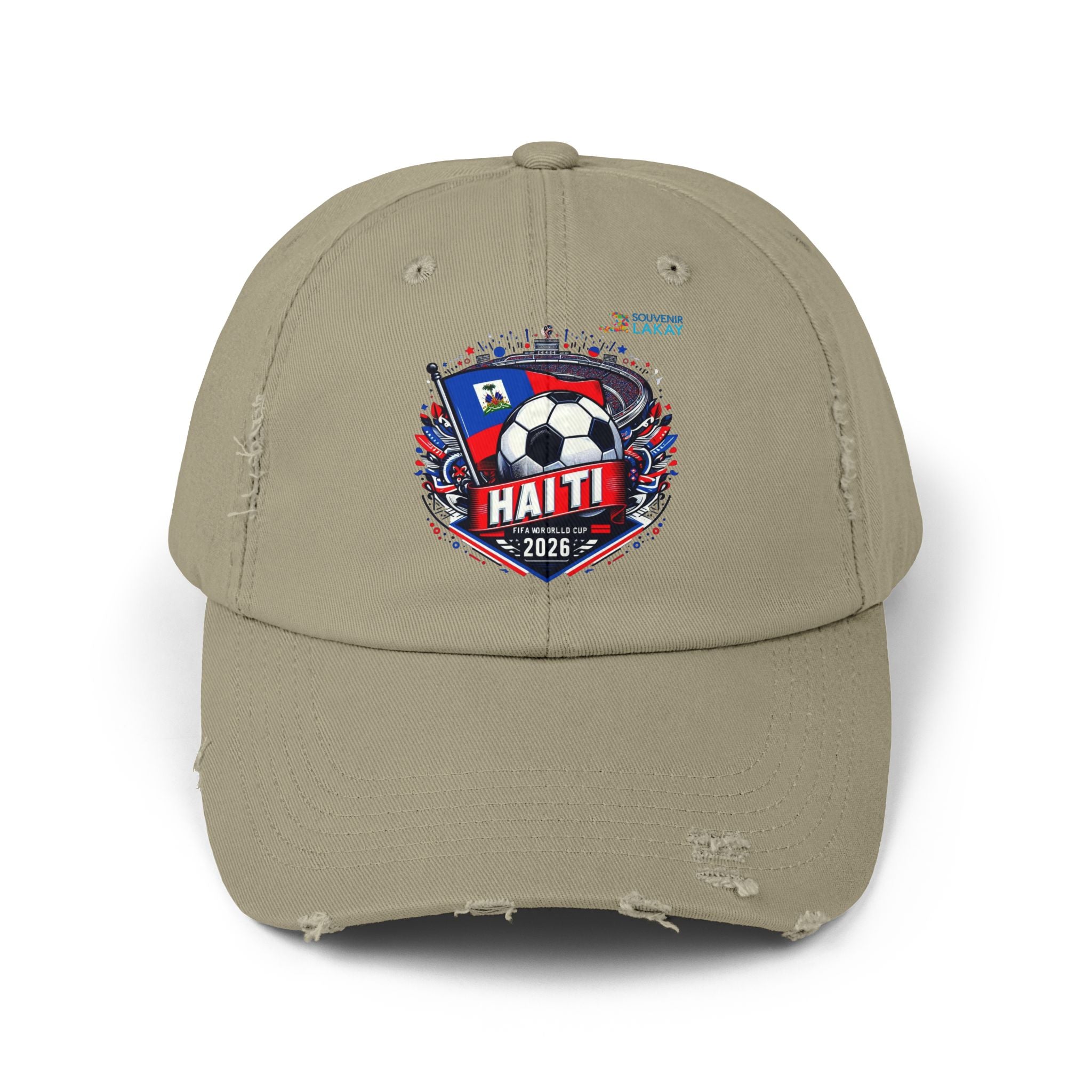 Haiti Soccer Cap 2026 — Distressed Flag Badge Hat