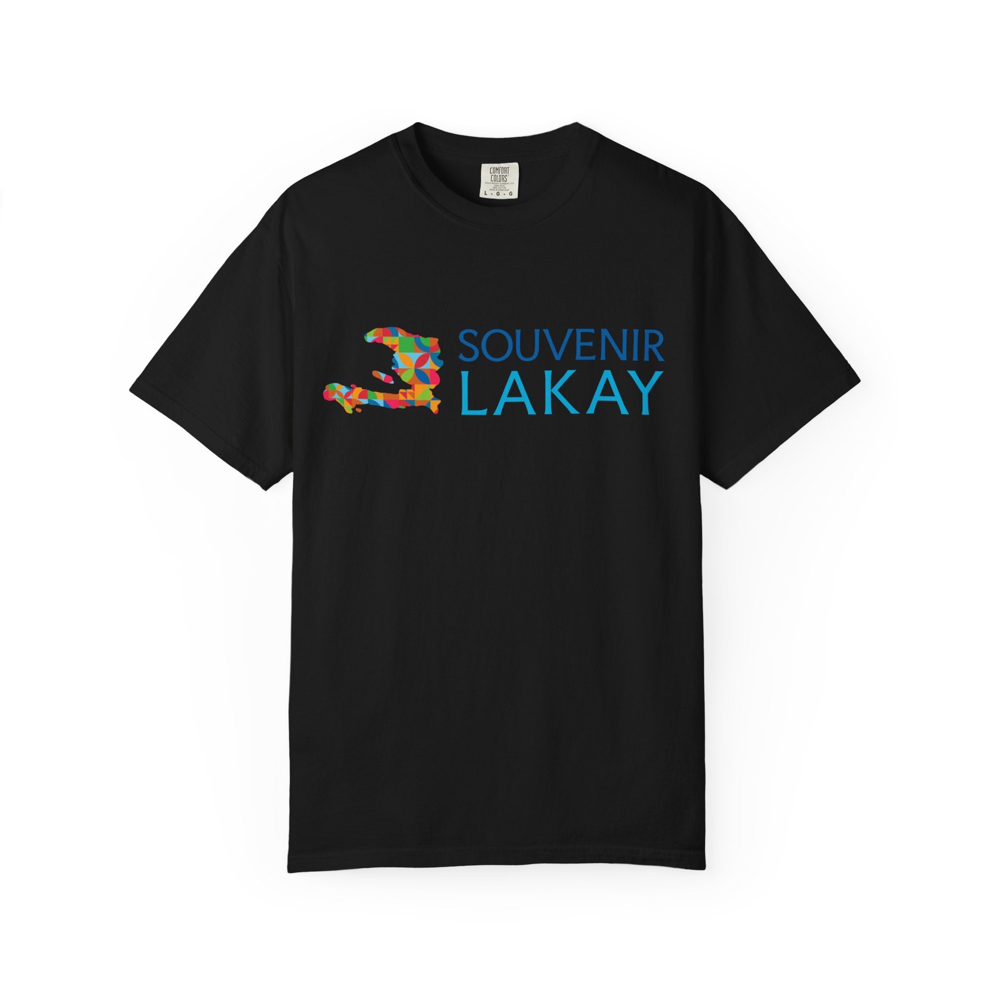 Souvenir Lakay T-Shirt — Colorful Haiti Map Graphic