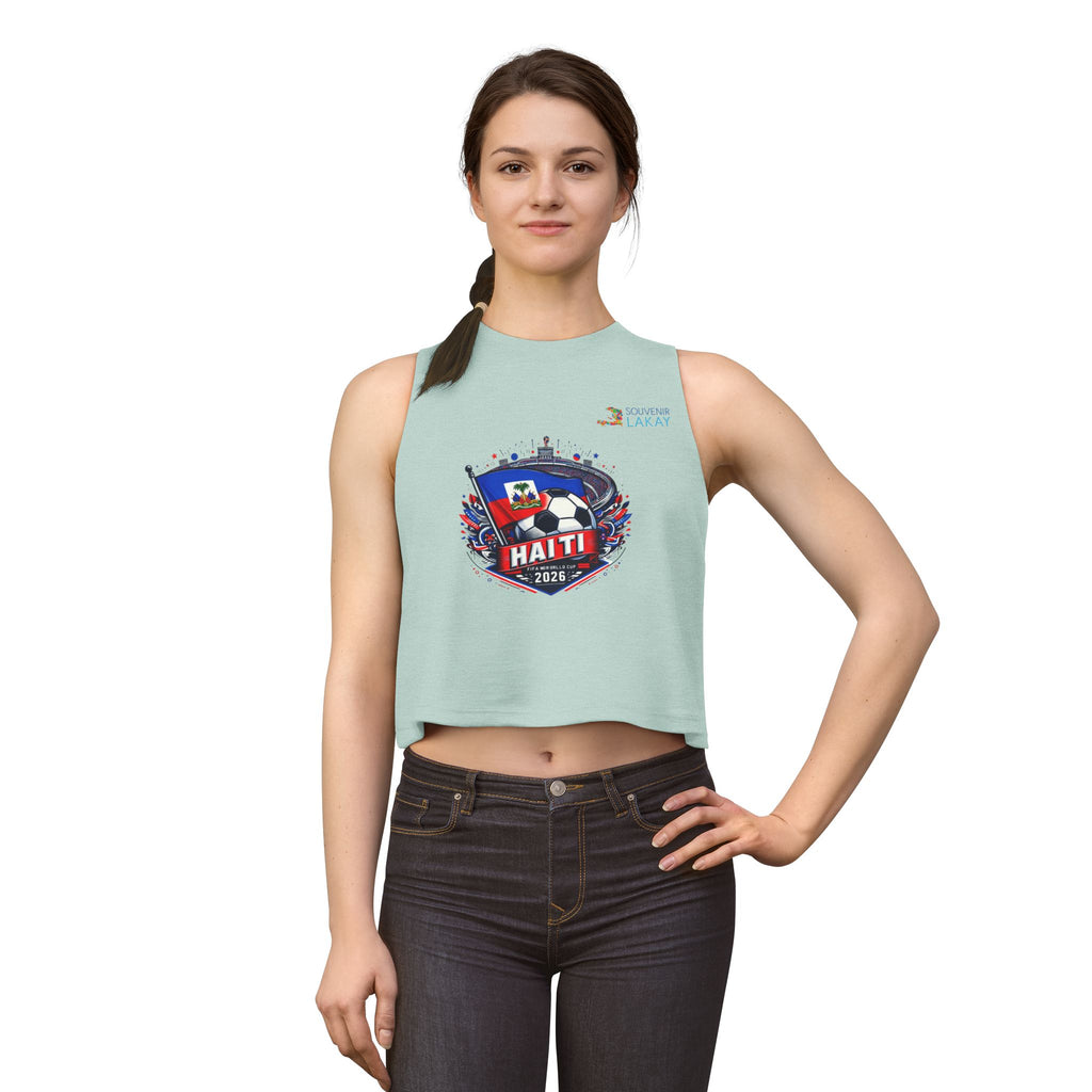 Haiti 2026 Soccer Crest Crop Top — Women's Football Fans Tank