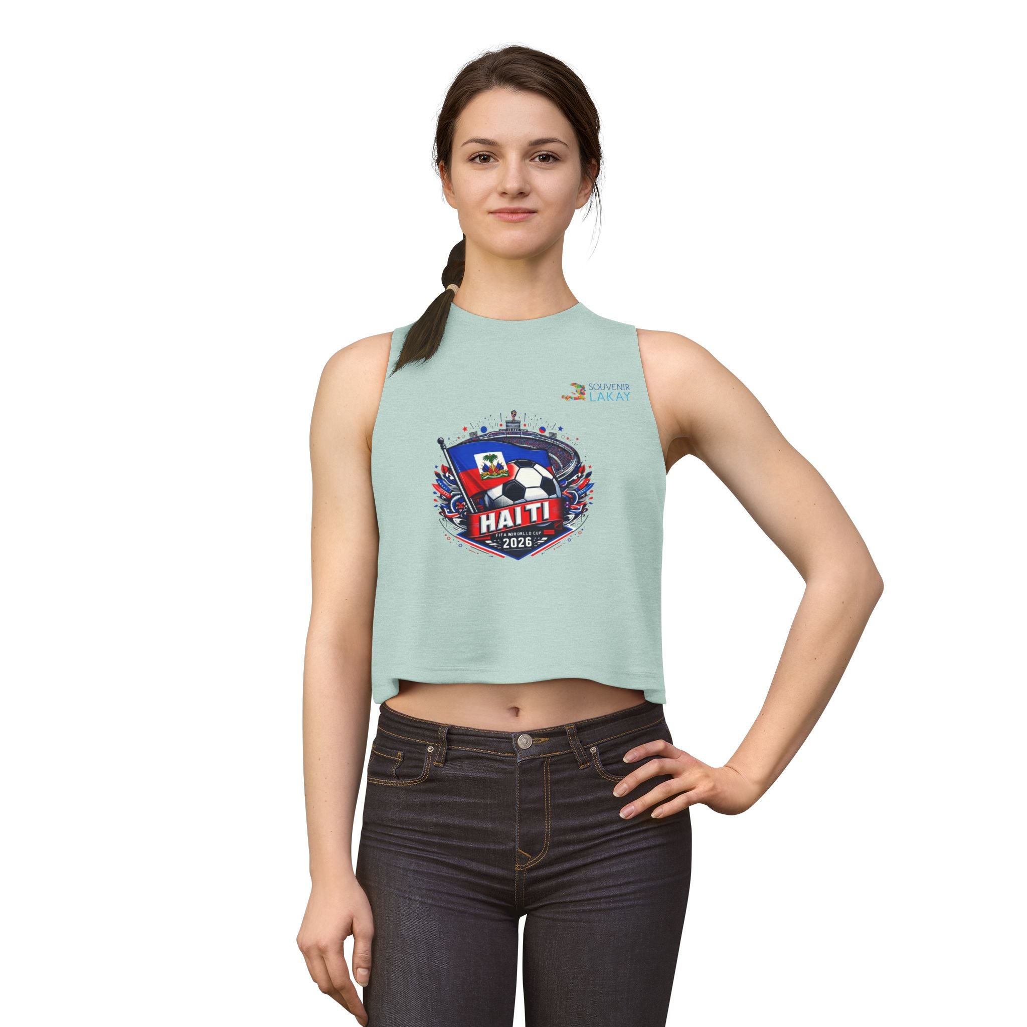 Haiti 2026 Soccer Crest Crop Top — Women's Football Fans Tank