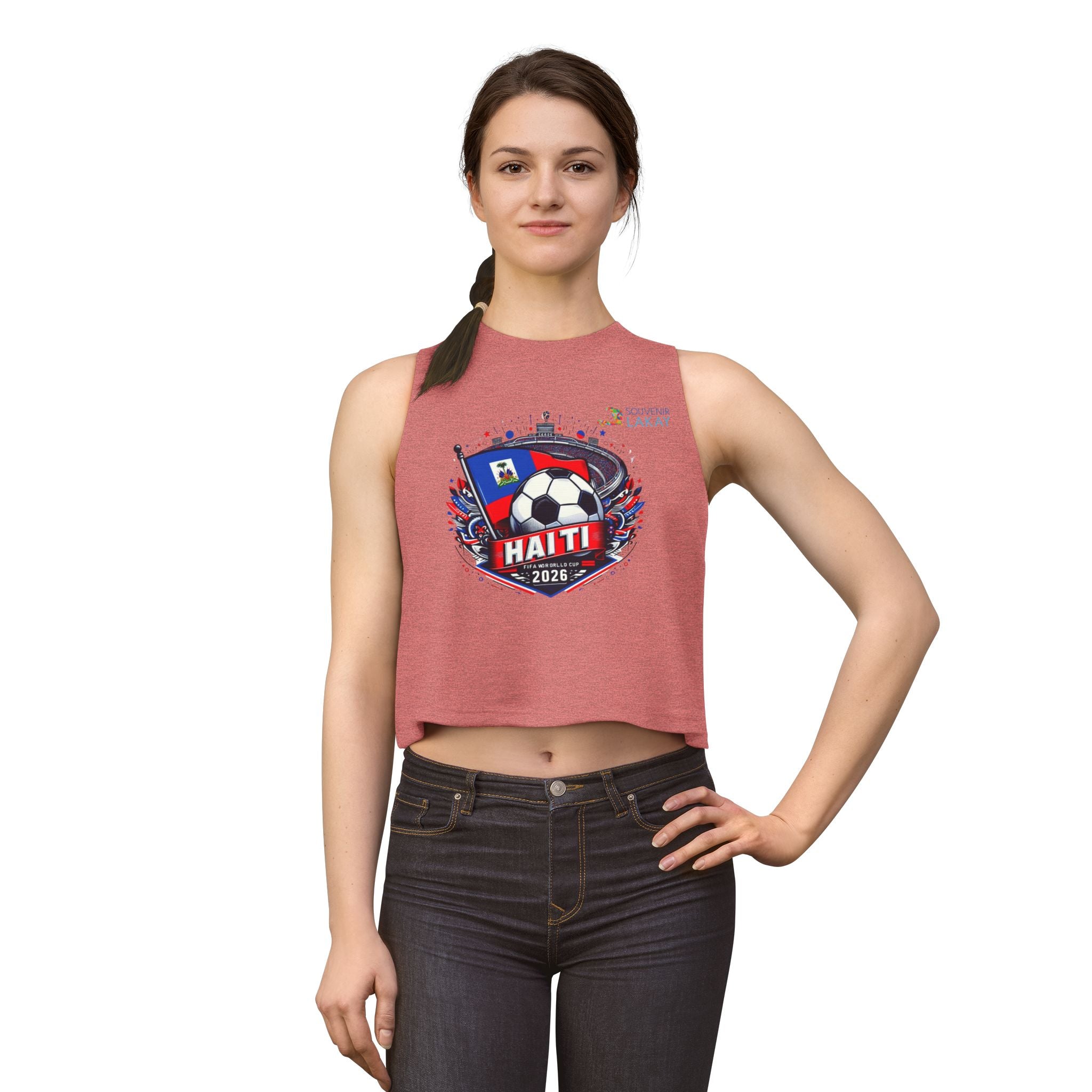 Haiti 2026 Soccer Crest Crop Top — Women's Football Fans Tank