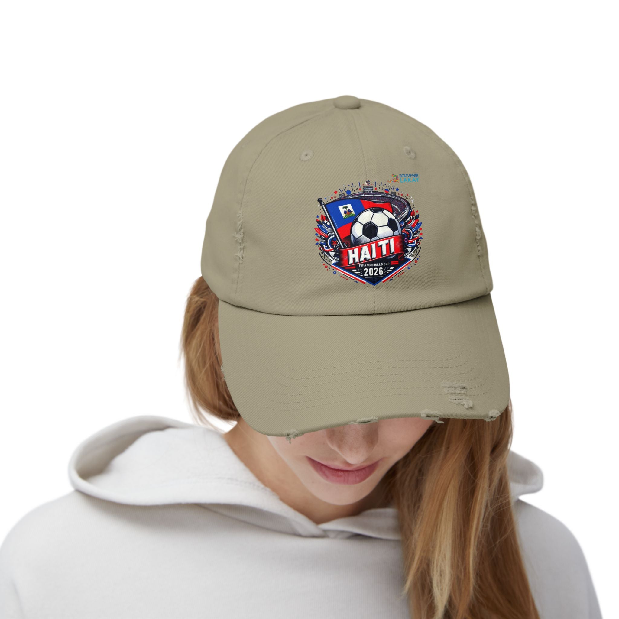 Haiti Soccer Cap 2026 — Distressed Flag Badge Hat