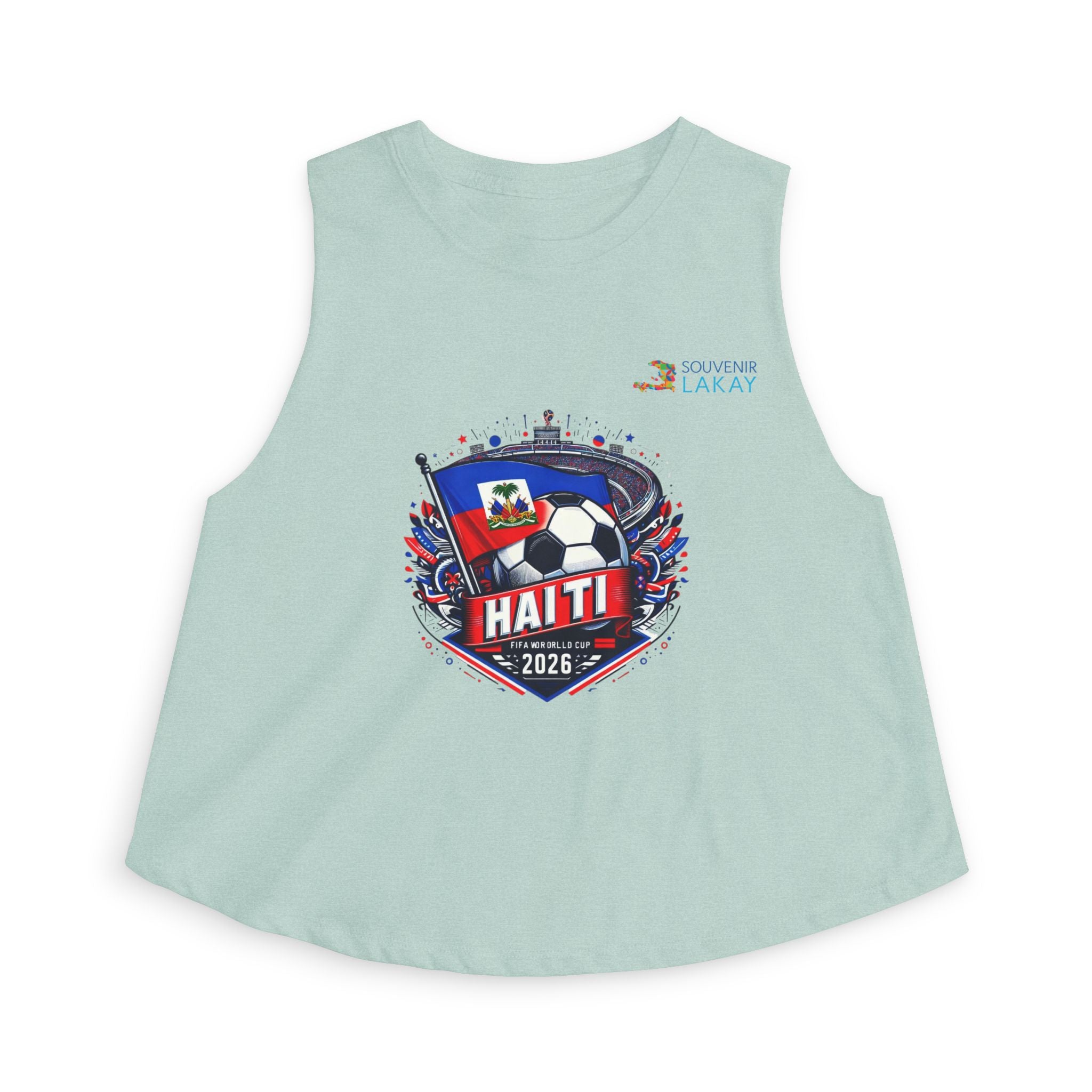 Haiti 2026 Soccer Crest Crop Top — Women's Football Fans Tank
