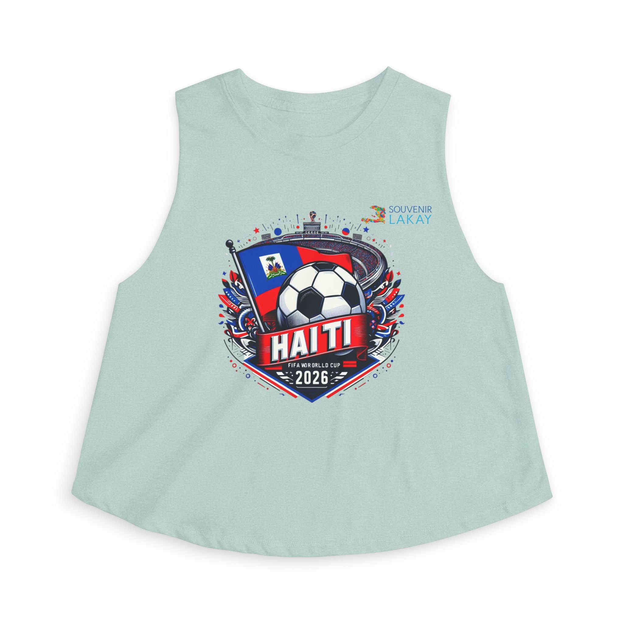 Haiti 2026 Soccer Crest Crop Top — Women's Football Fans Tank