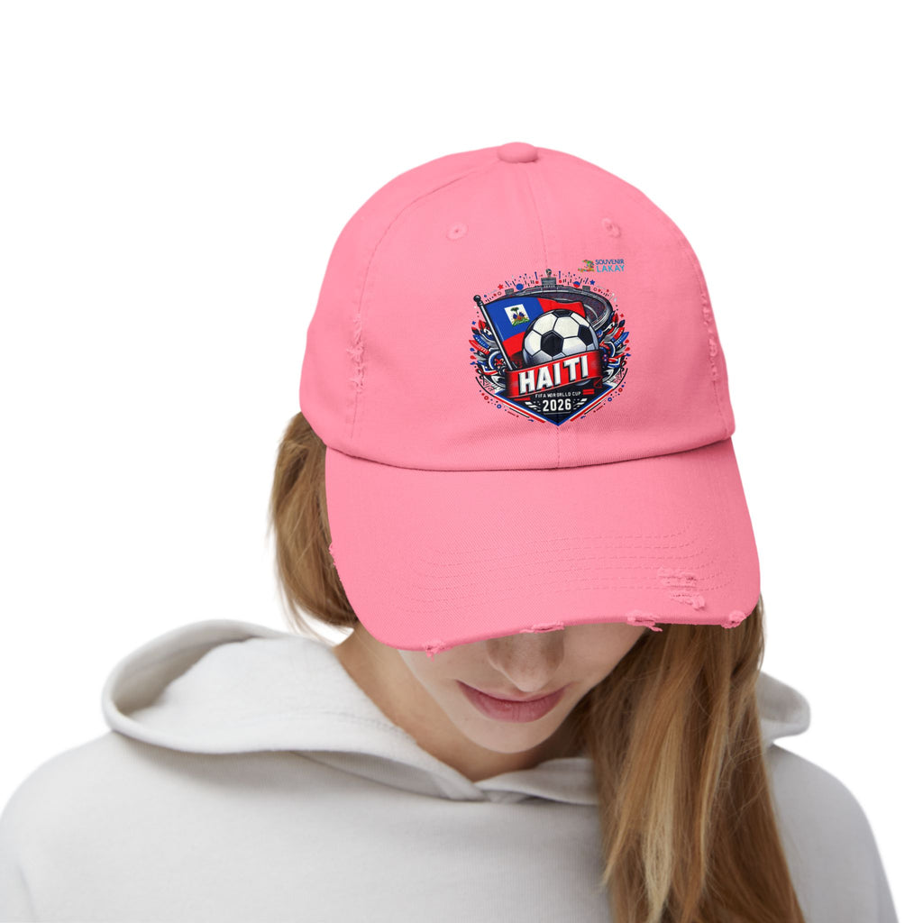 Haiti Soccer Cap 2026 — Distressed Flag Badge Hat