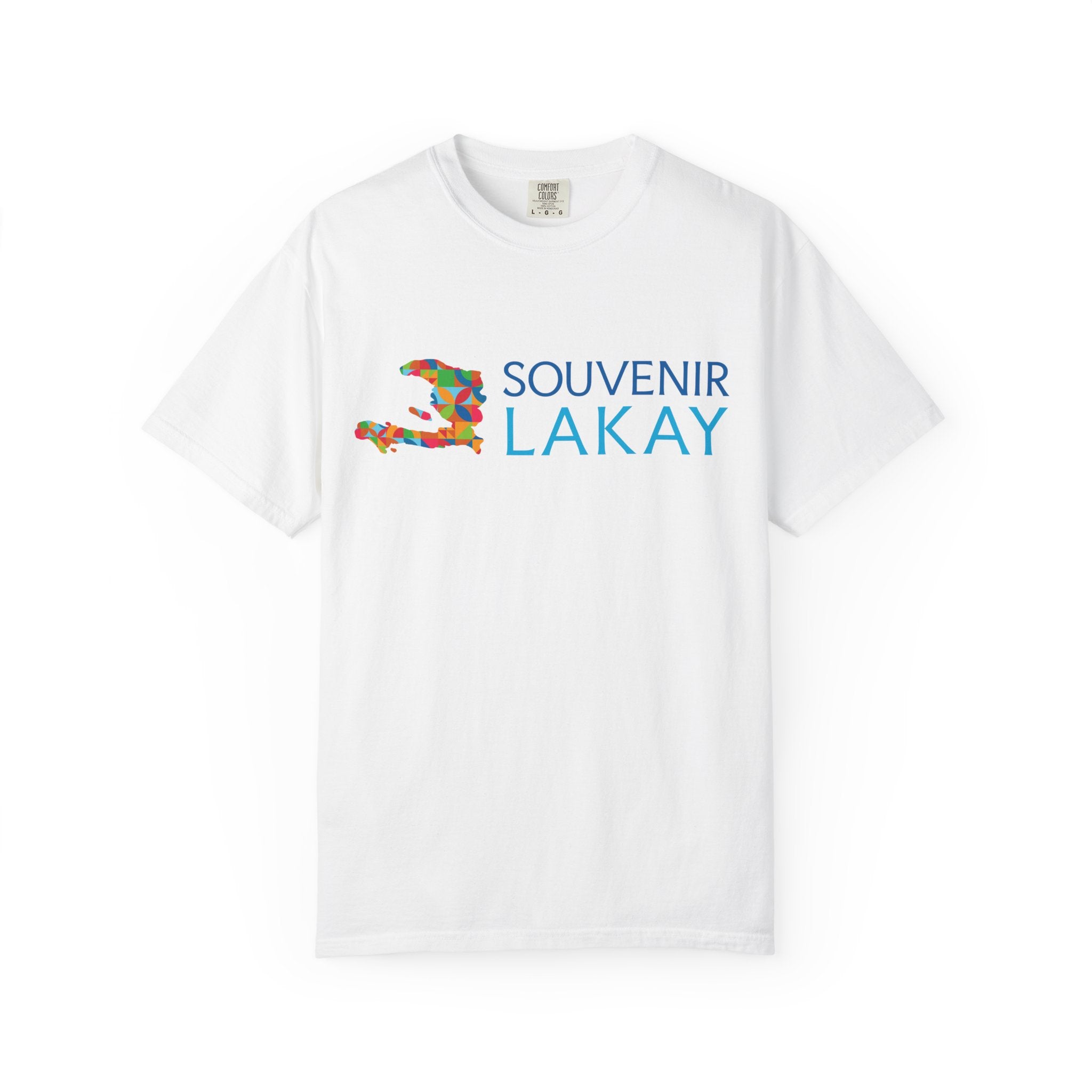 Souvenir Lakay T-Shirt — Colorful Haiti Map Graphic