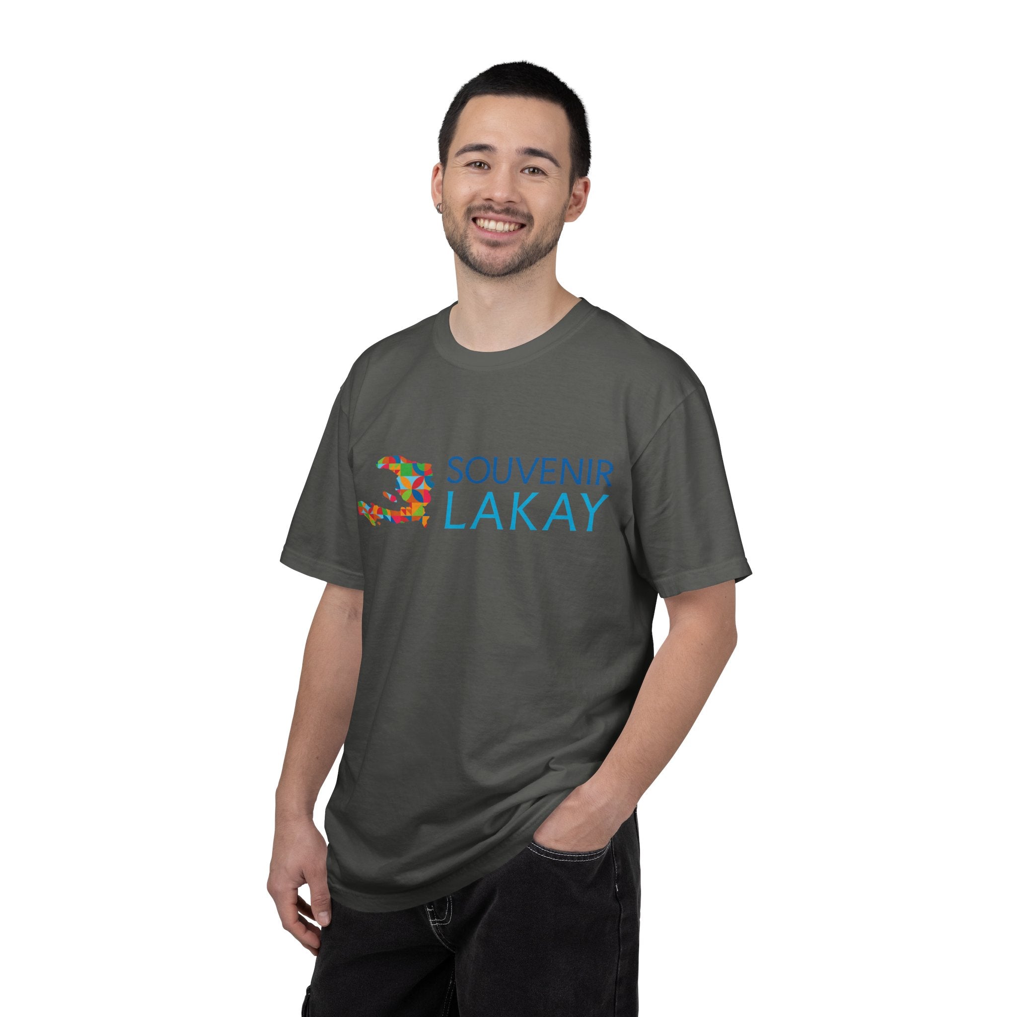 Souvenir Lakay T-Shirt — Colorful Haiti Map Graphic