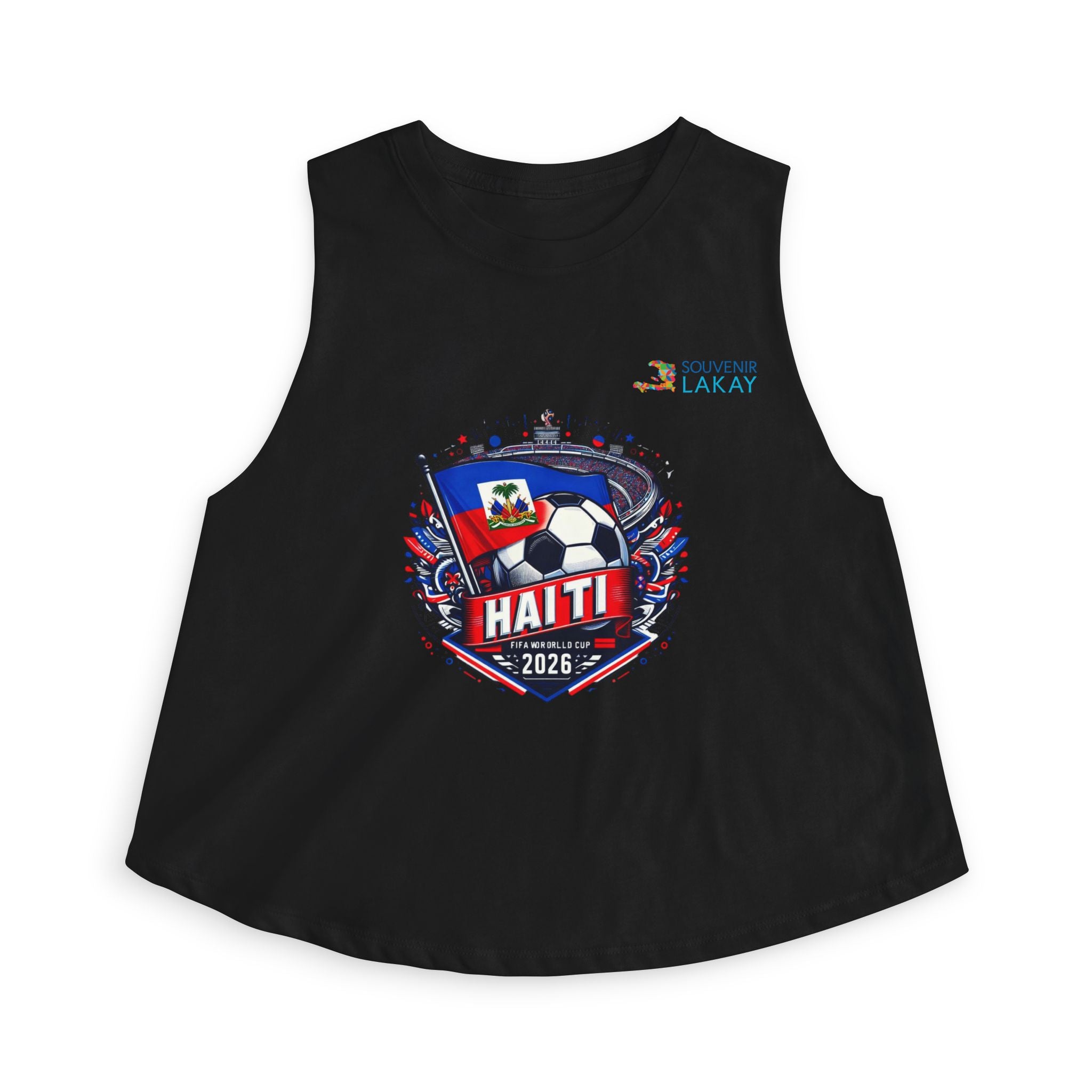 Haiti 2026 Soccer Crest Crop Top — Women's Football Fans Tank