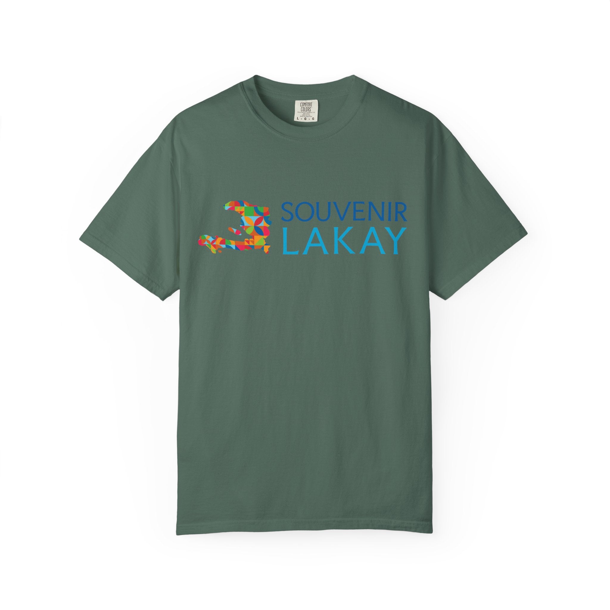 Souvenir Lakay T-Shirt — Colorful Haiti Map Graphic