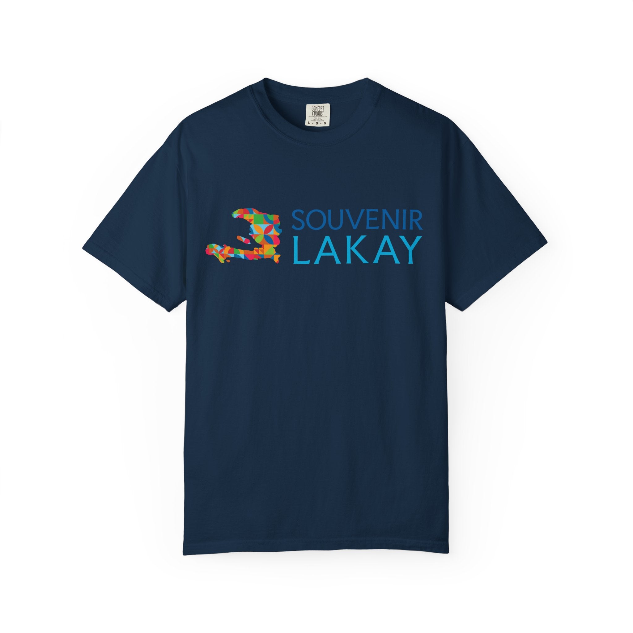 Souvenir Lakay T-Shirt — Colorful Haiti Map Graphic