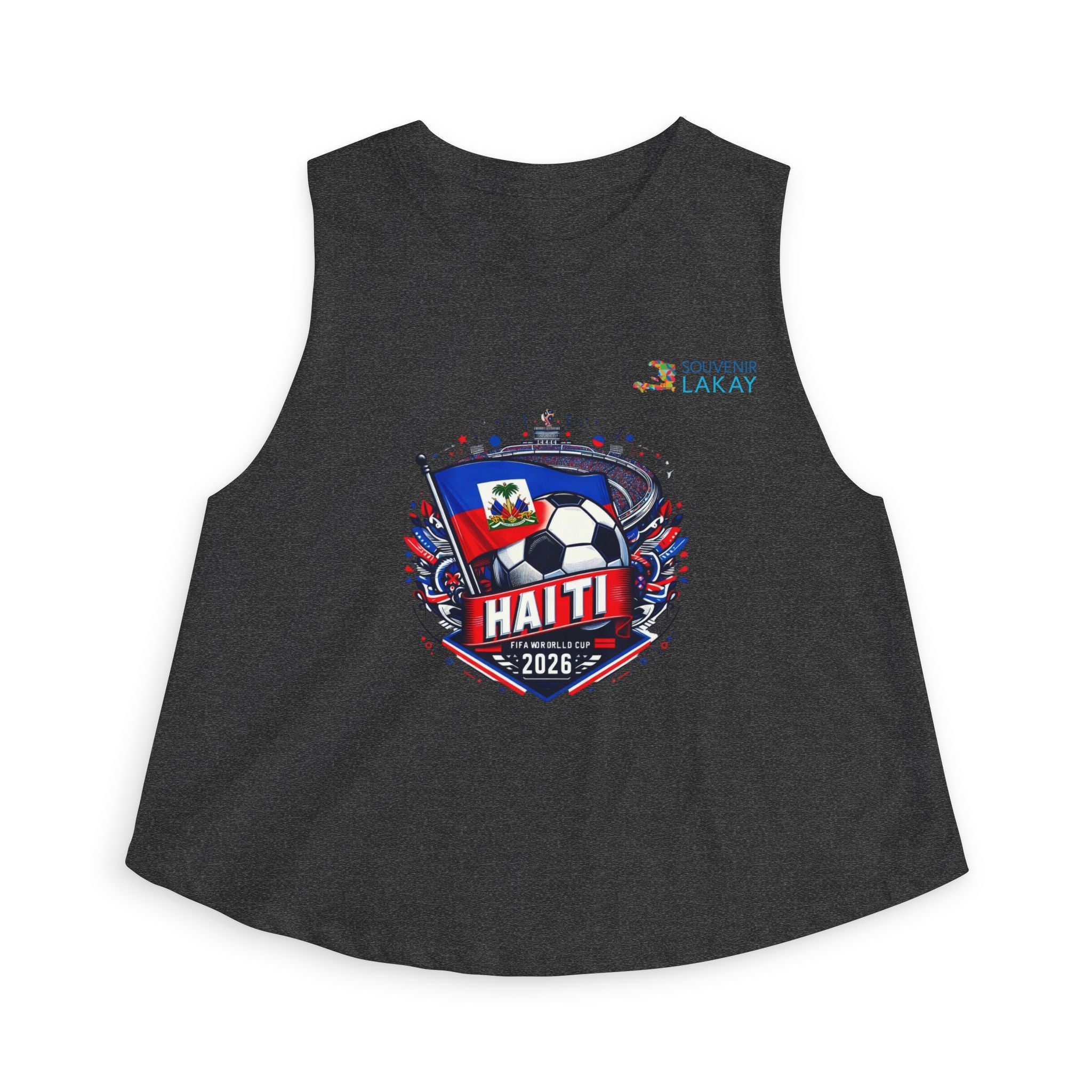 Haiti 2026 Soccer Crest Crop Top — Women's Football Fans Tank
