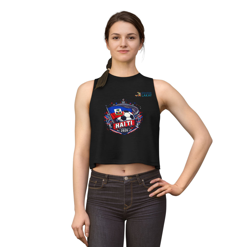 Haiti 2026 Soccer Crest Crop Top — Women's Football Fans Tank