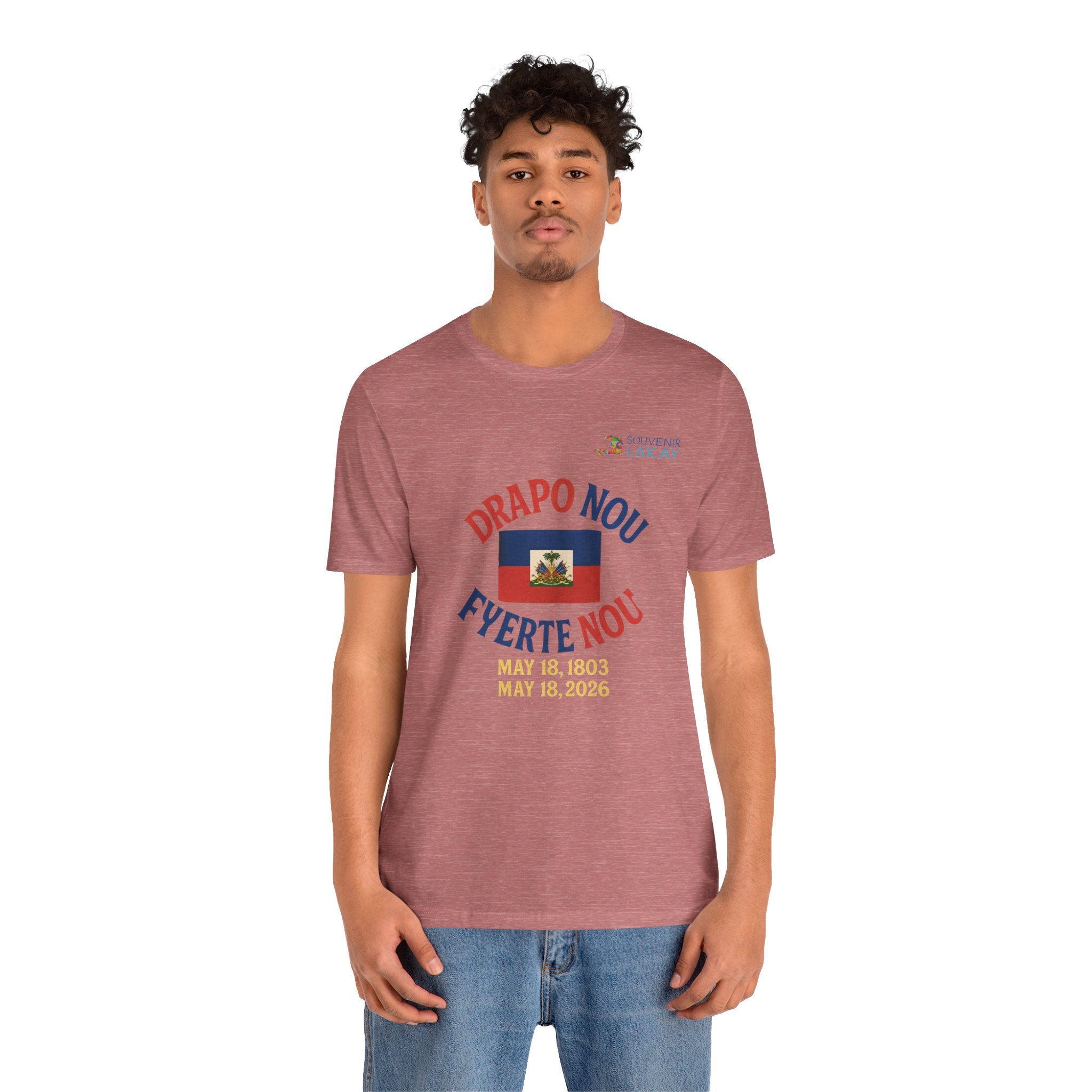 Haiti Flag T-Shirt — "Drapo Nou, Fyerte Nou" May 18 Commemorative Tee