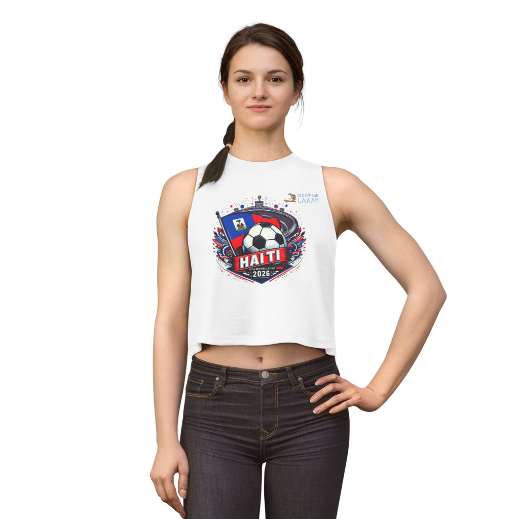 Haiti 2026 Soccer Crest Crop Top — Women's Football Fans Tank