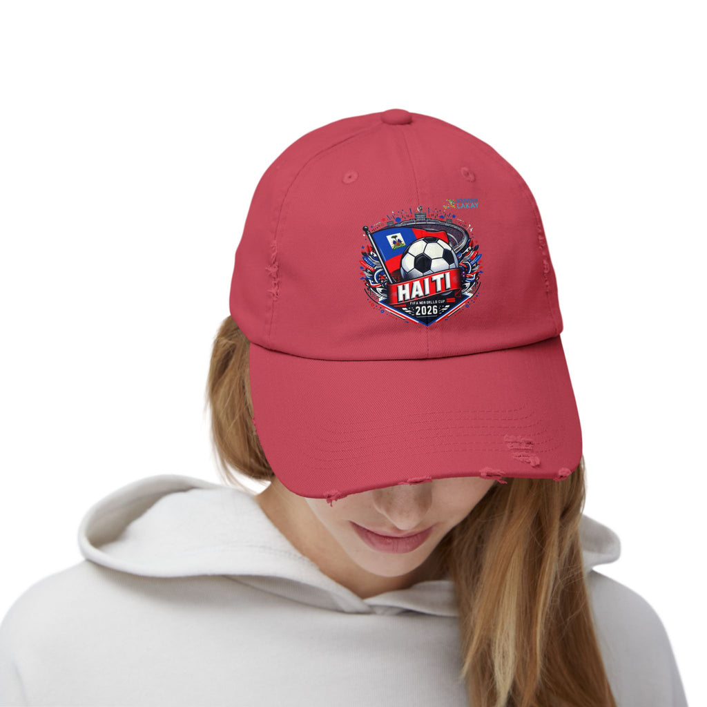Haiti Soccer Cap 2026 — Distressed Flag Badge Hat