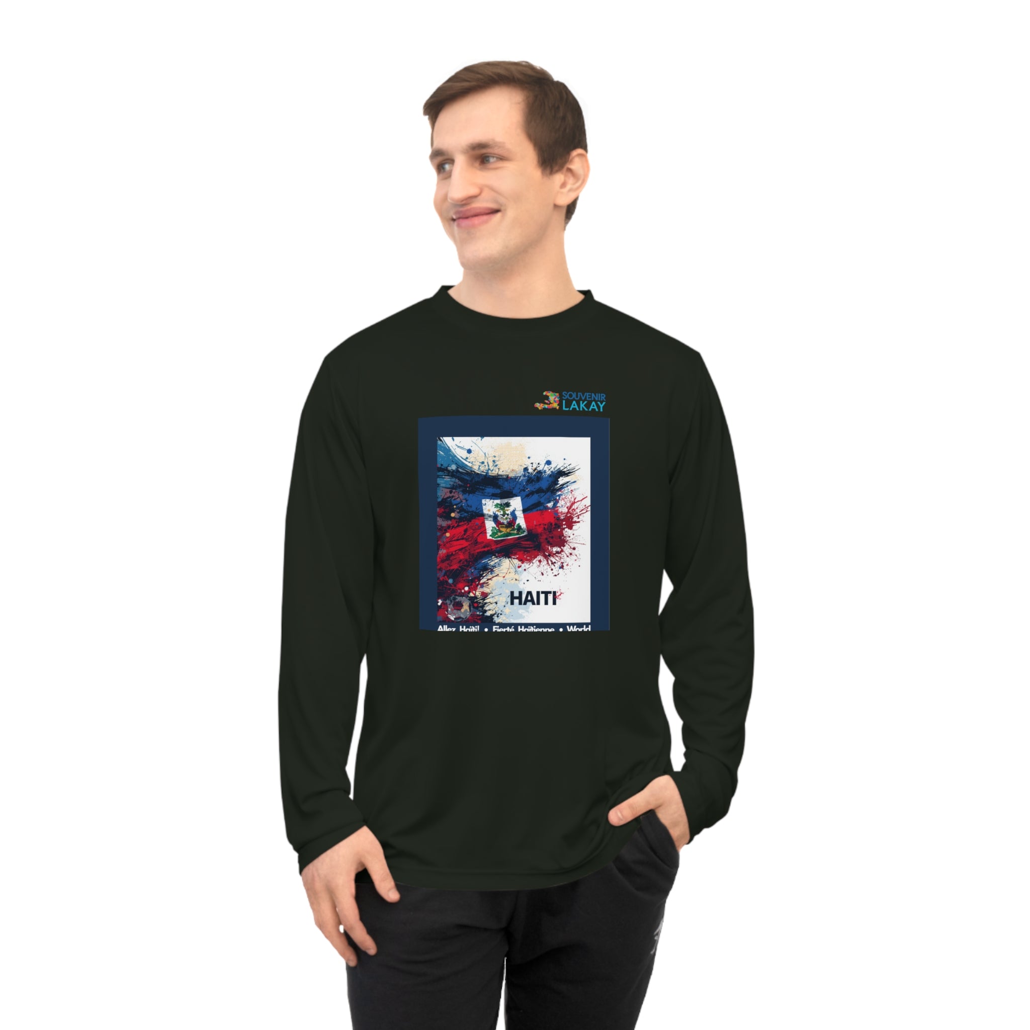 Haiti Flag Graphic Long Sleeve — Patriotic Haitian Tribute Shirt