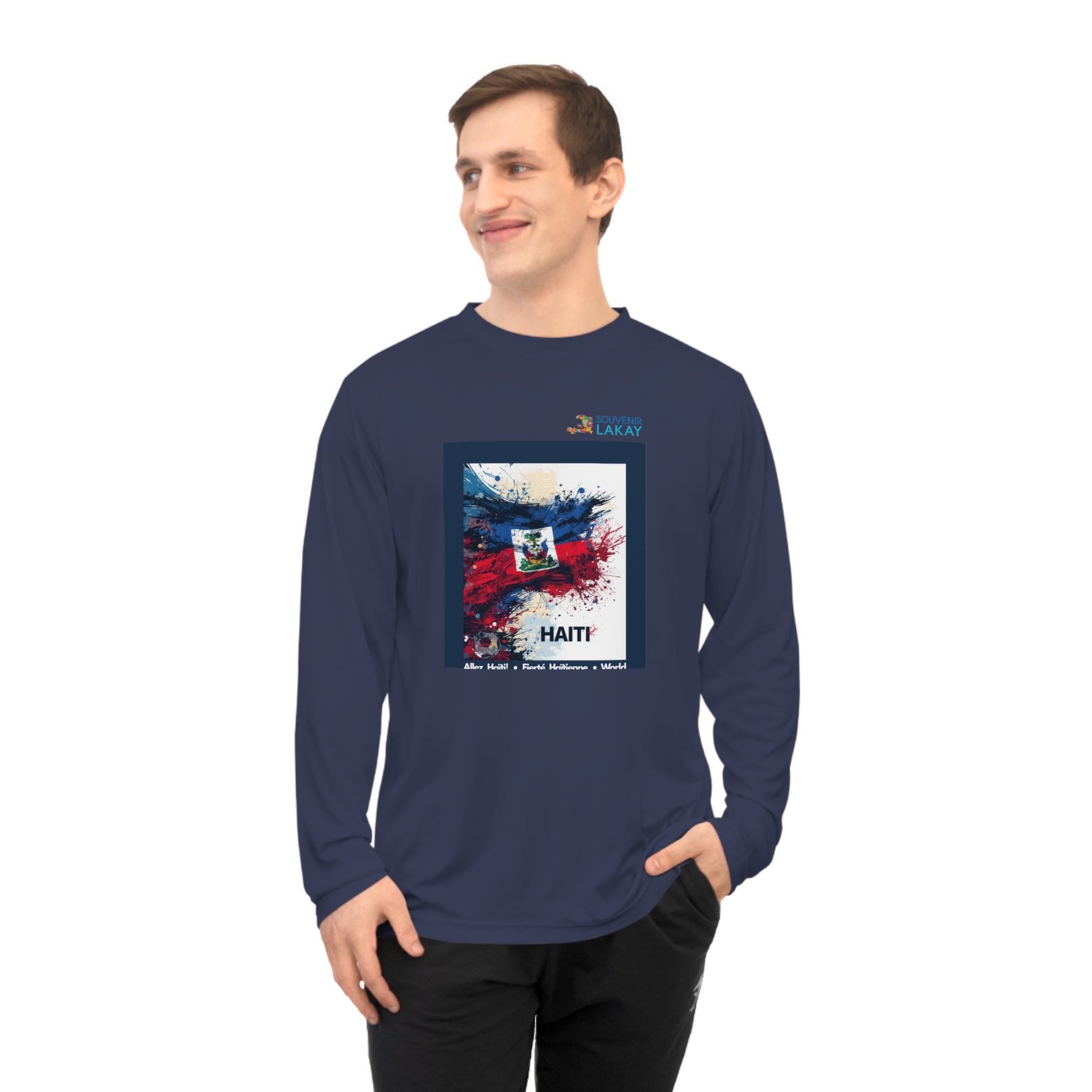 Haiti Flag Graphic Long Sleeve — Patriotic Haitian Tribute Shirt