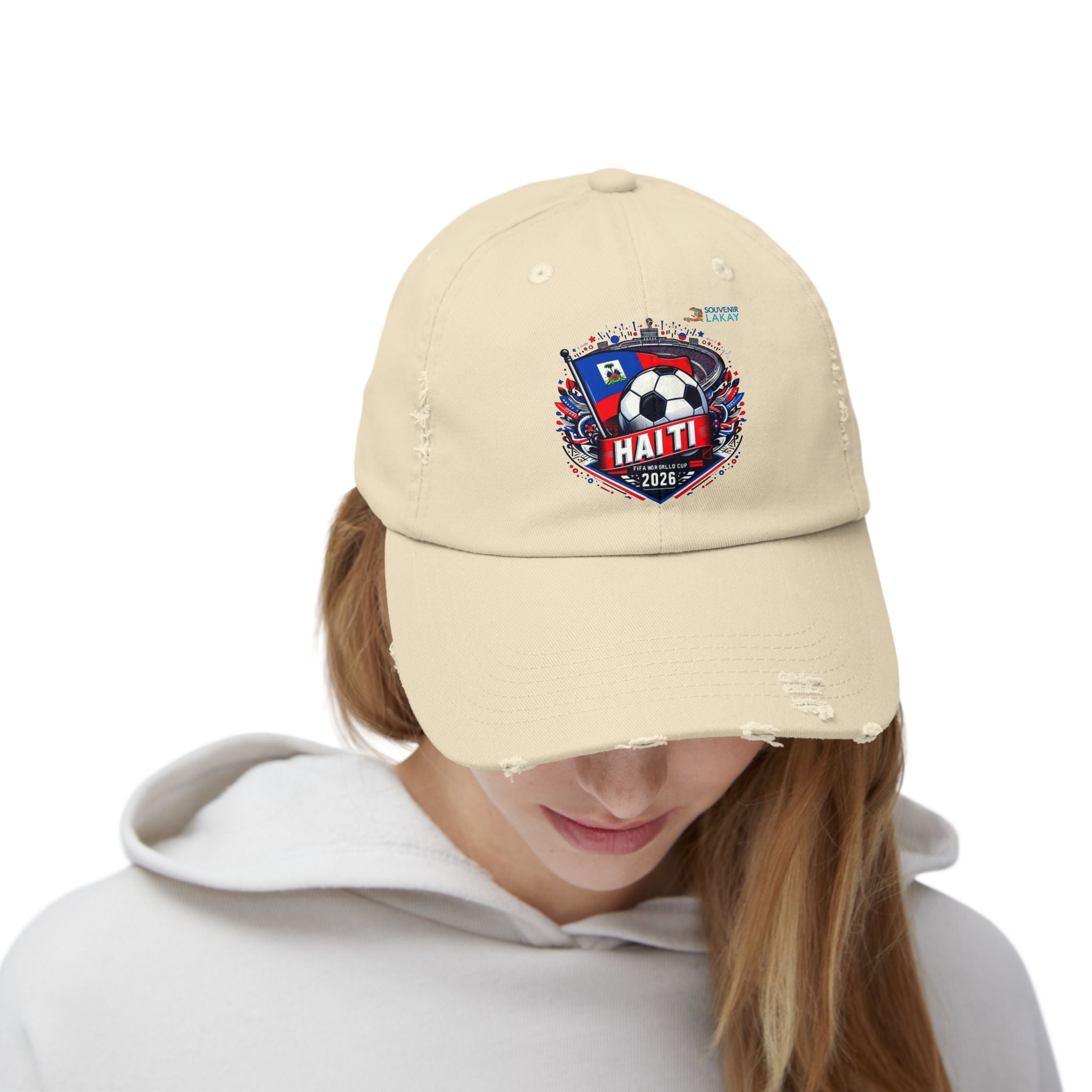 Haiti Soccer Cap 2026 — Distressed Flag Badge Hat