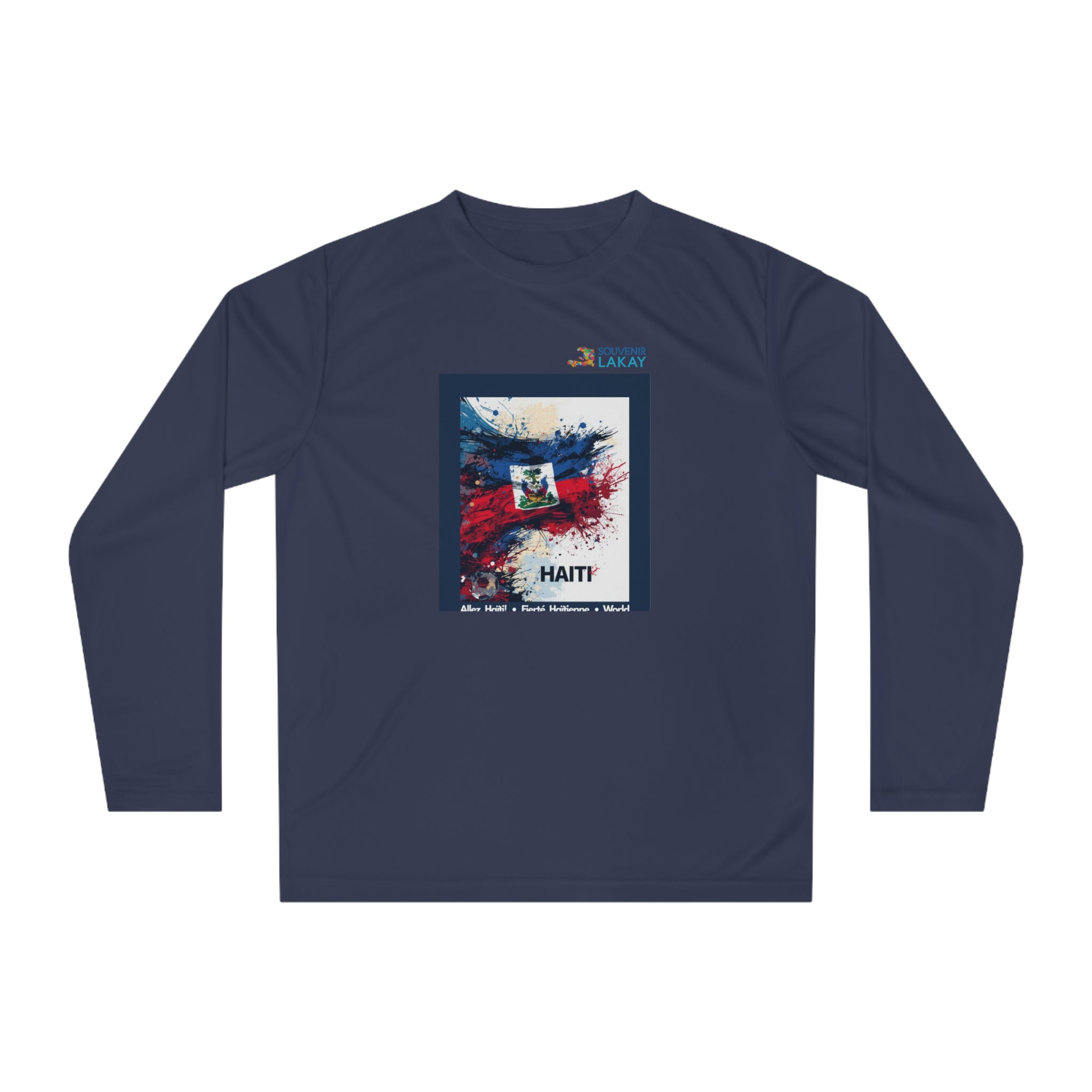 Haiti Flag Graphic Long Sleeve — Patriotic Haitian Tribute Shirt