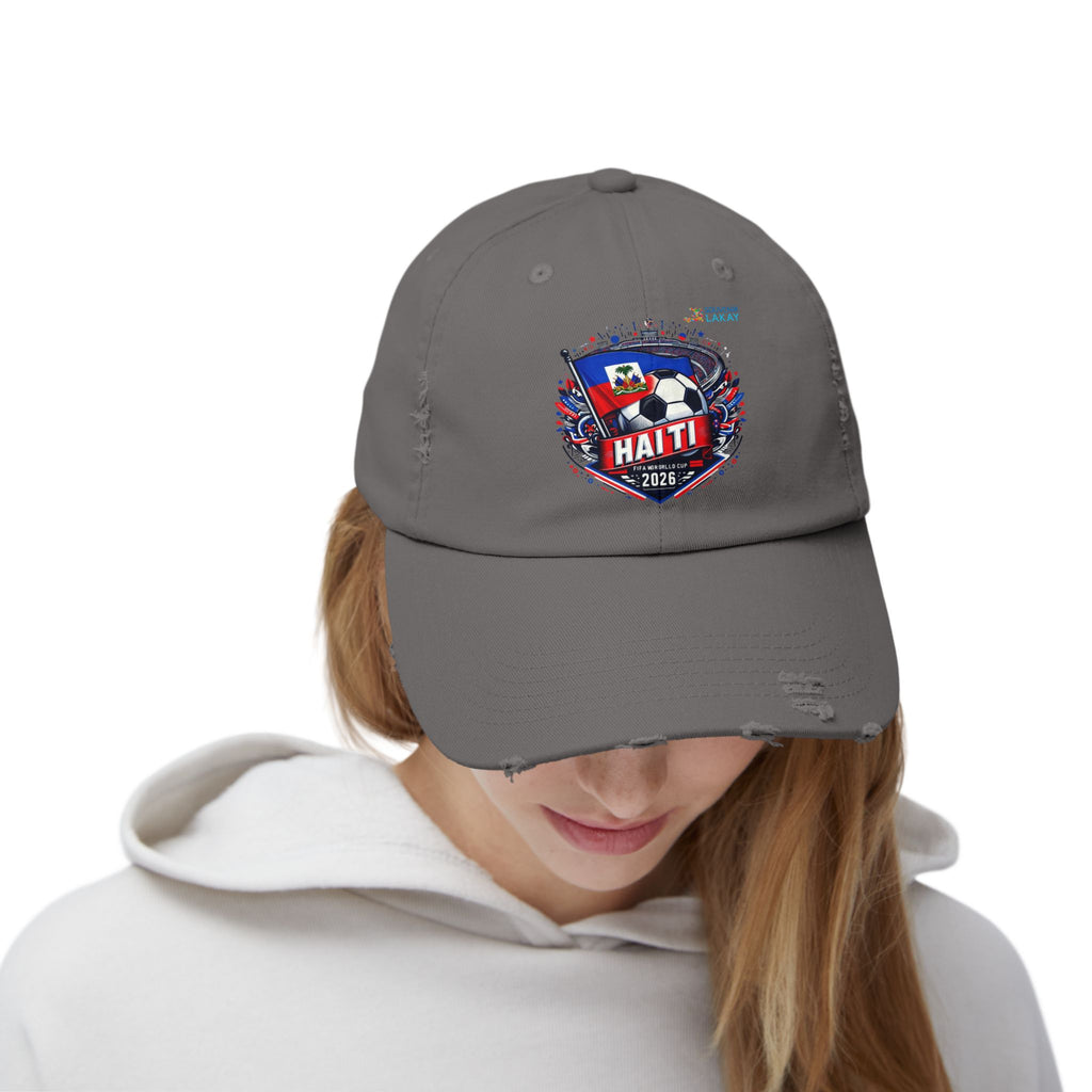 Haiti Soccer Cap 2026 — Distressed Flag Badge Hat