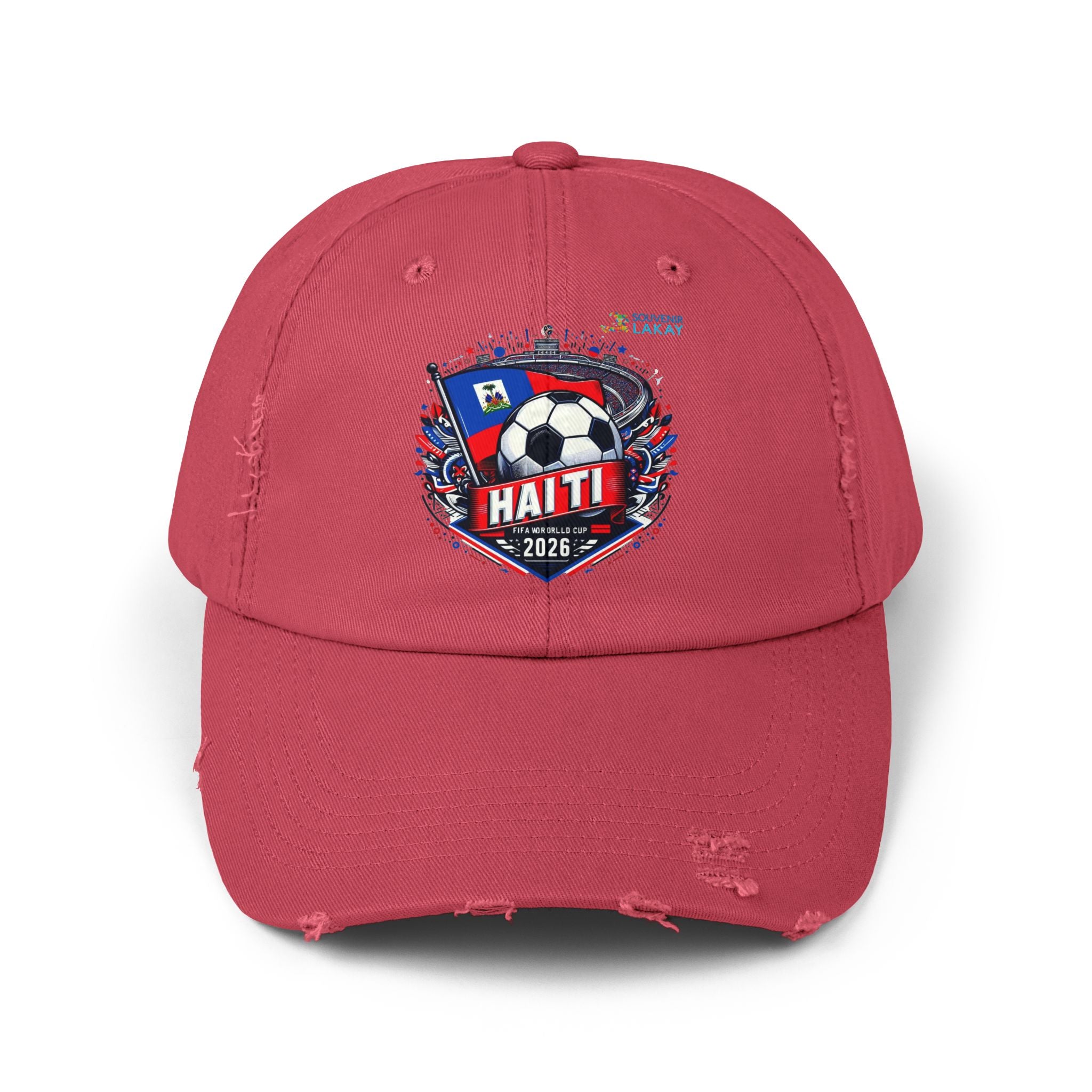 Haiti Soccer Cap 2026 — Distressed Flag Badge Hat