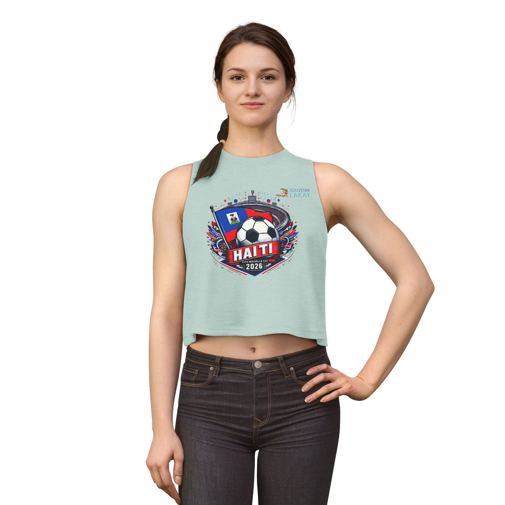 Haiti 2026 Soccer Crest Crop Top — Women's Football Fans Tank