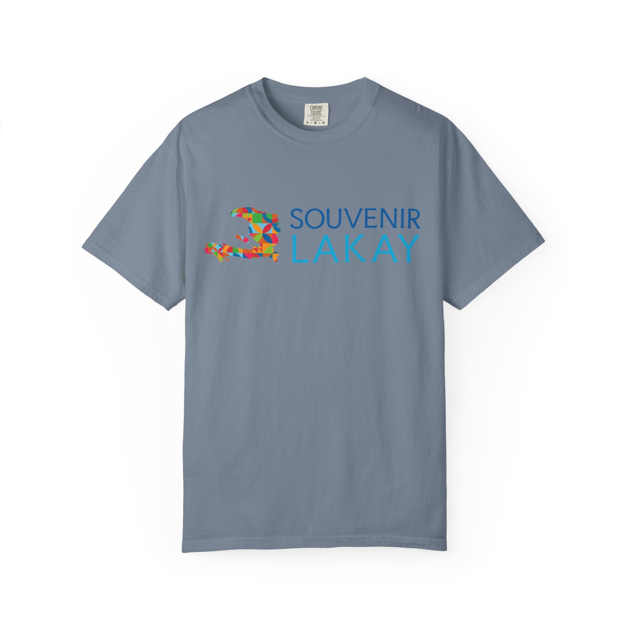 Souvenir Lakay T-Shirt — Colorful Haiti Map Graphic