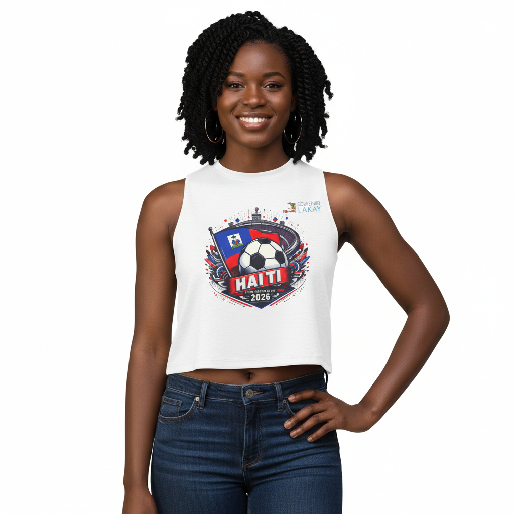 Haiti 2026 Soccer Crest Crop Top — Women's Football Fans Tank