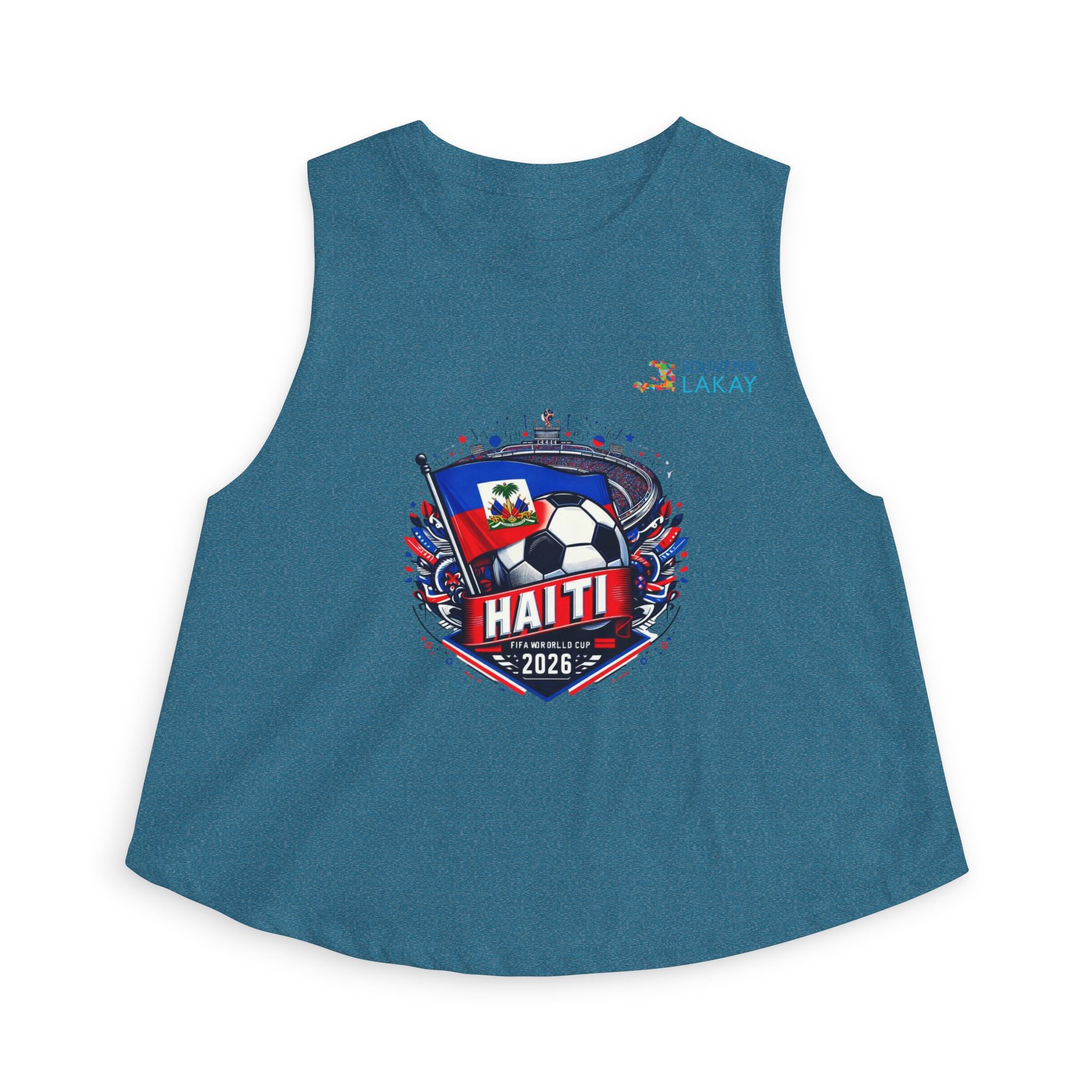 Haiti 2026 Soccer Crest Crop Top — Women's Football Fans Tank
