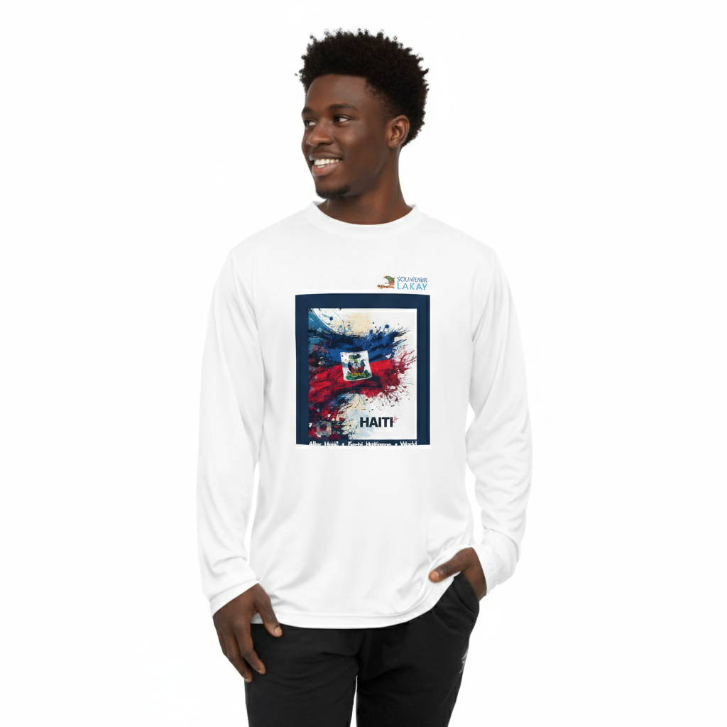 Haiti Flag Graphic Long Sleeve — Patriotic Haitian Tribute Shirt