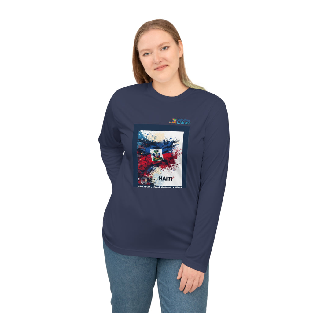 Haiti Flag Graphic Long Sleeve — Patriotic Haitian Tribute Shirt