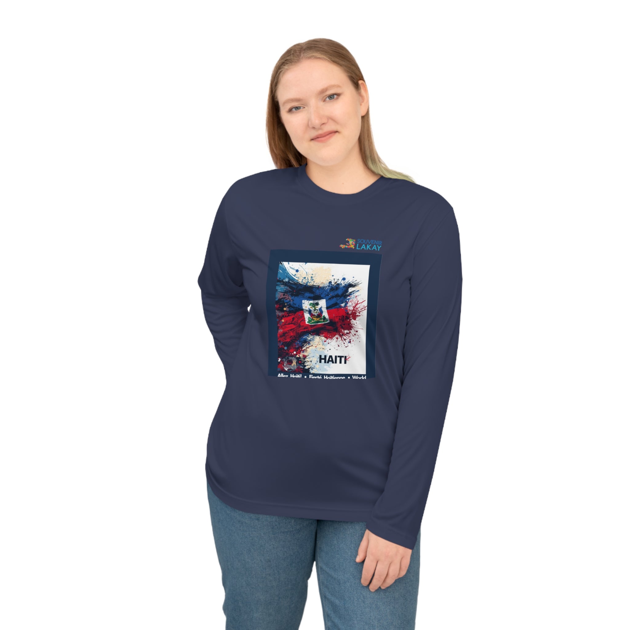 Haiti Flag Graphic Long Sleeve — Patriotic Haitian Tribute Shirt