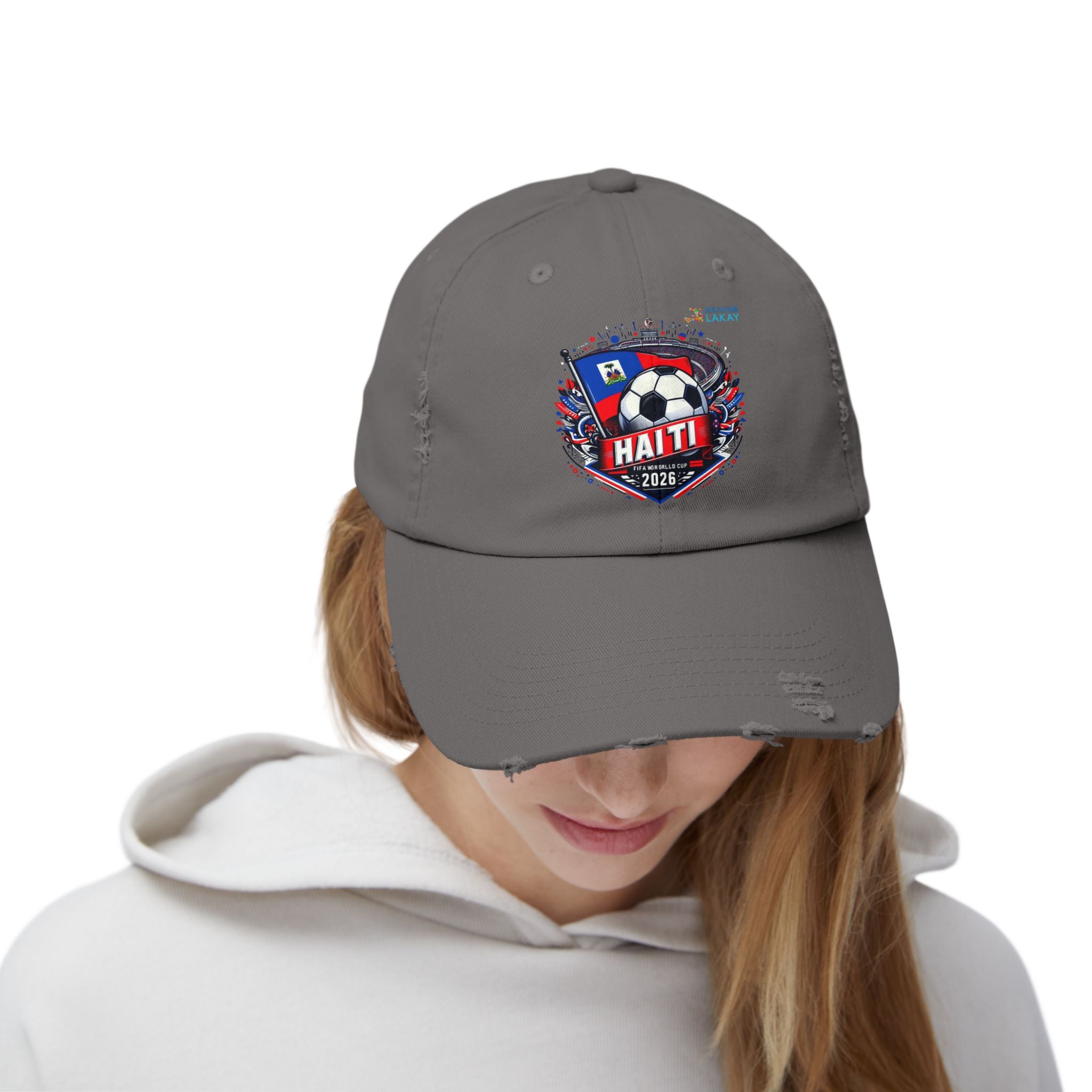 Haiti Soccer Cap 2026 — Distressed Flag Badge Hat