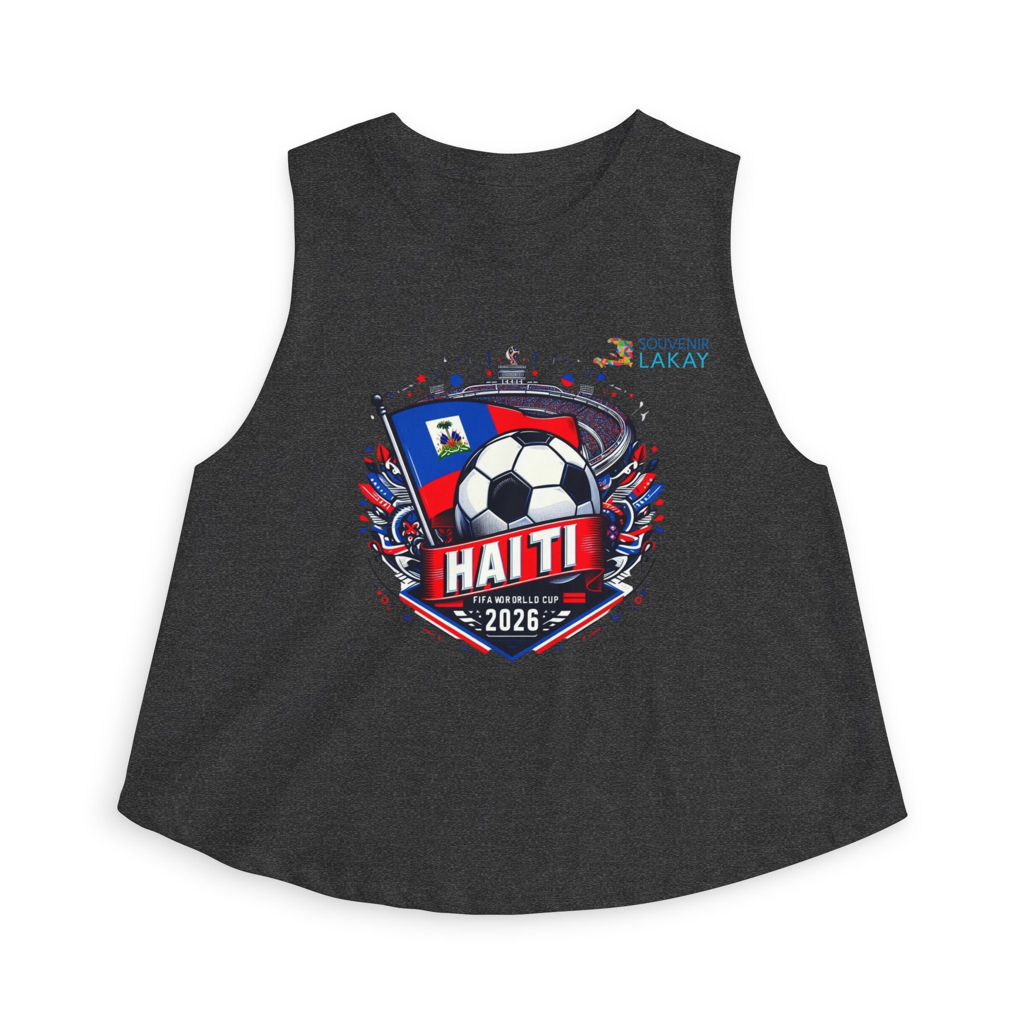 Haiti 2026 Soccer Crest Crop Top — Women's Football Fans Tank