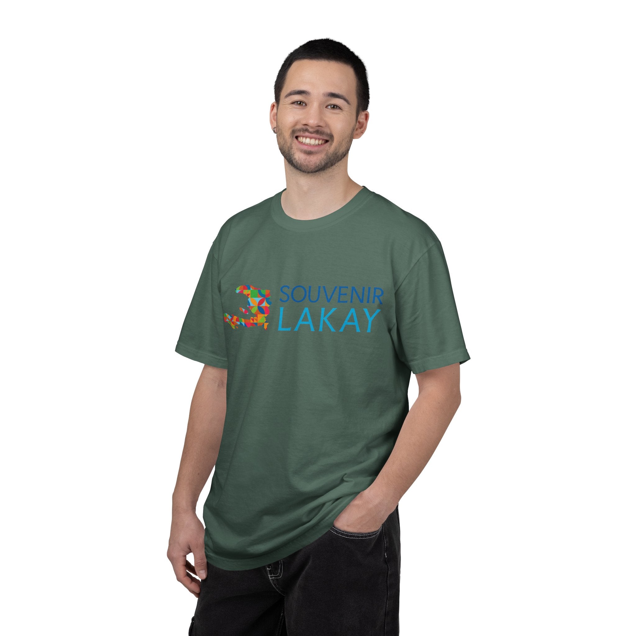 Souvenir Lakay T-Shirt — Colorful Haiti Map Graphic