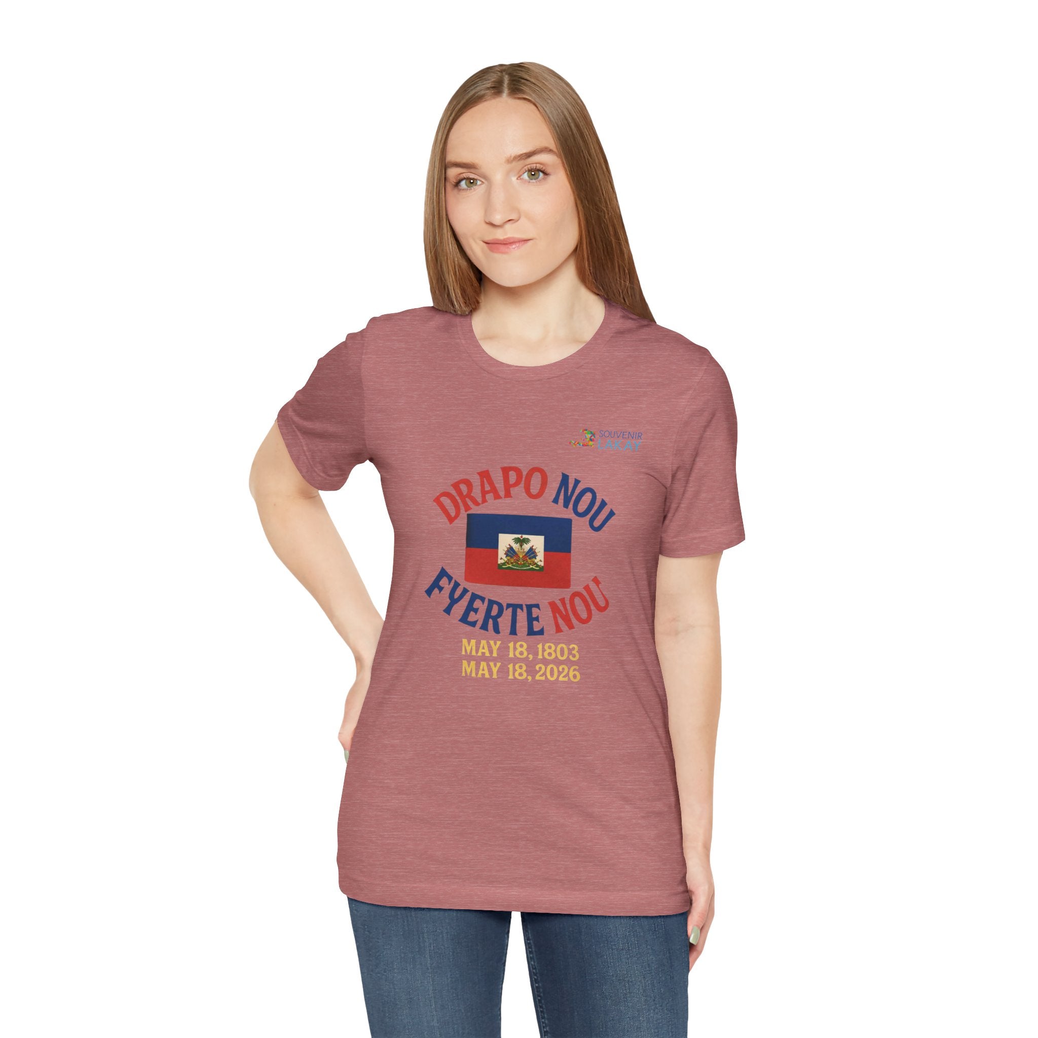 Haiti Flag T-Shirt — "Drapo Nou, Fyerte Nou" May 18 Commemorative Tee