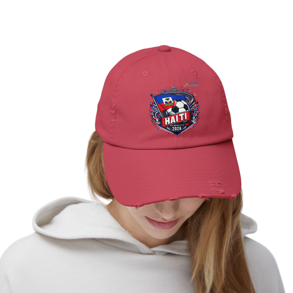Haiti Soccer Cap 2026 — Distressed Flag Badge Hat