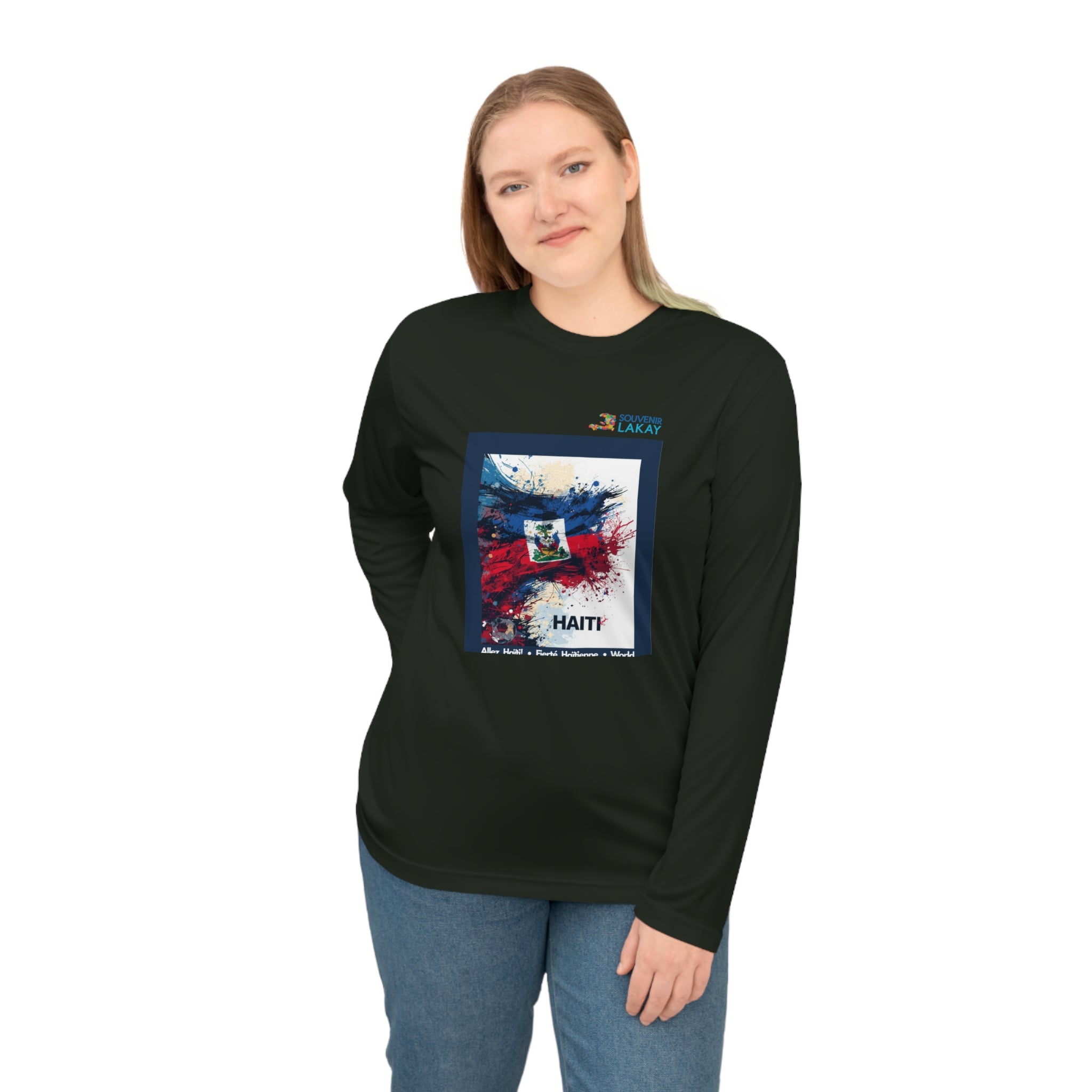 Haiti Flag Graphic Long Sleeve — Patriotic Haitian Tribute Shirt