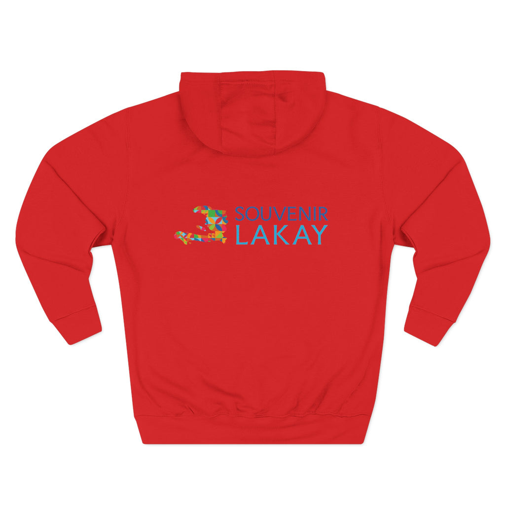 Hoodie — "Sak Pase? Ayiti Cheri" Haitian Flag Fleece Hoodie