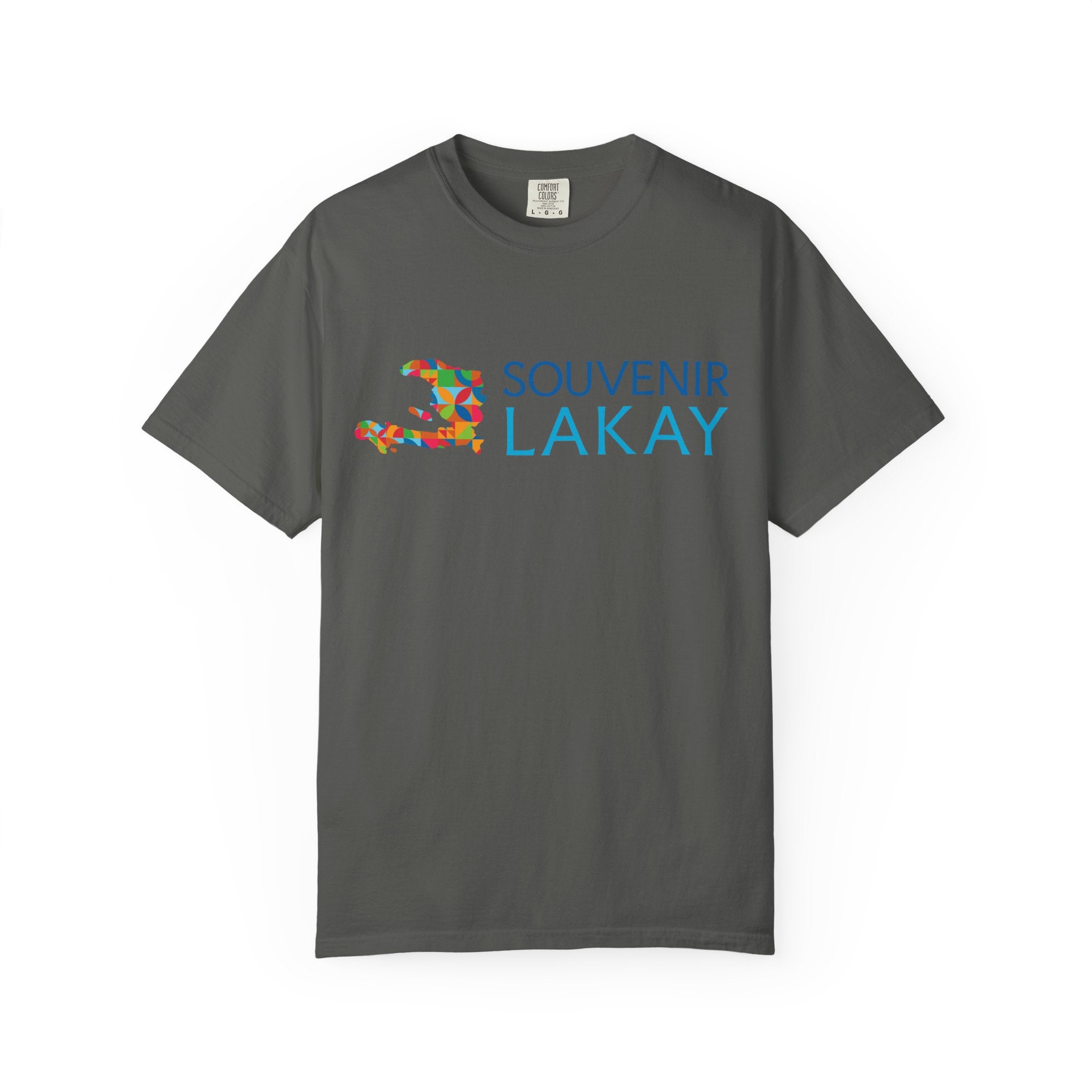 Souvenir Lakay T-Shirt — Colorful Haiti Map Graphic