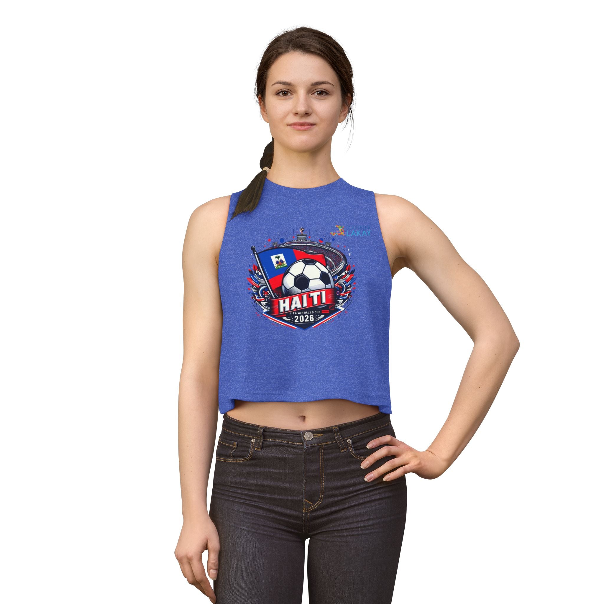 Haiti 2026 Soccer Crest Crop Top — Women's Football Fans Tank