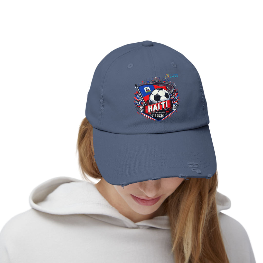 Haiti Soccer Cap 2026 — Distressed Flag Badge Hat