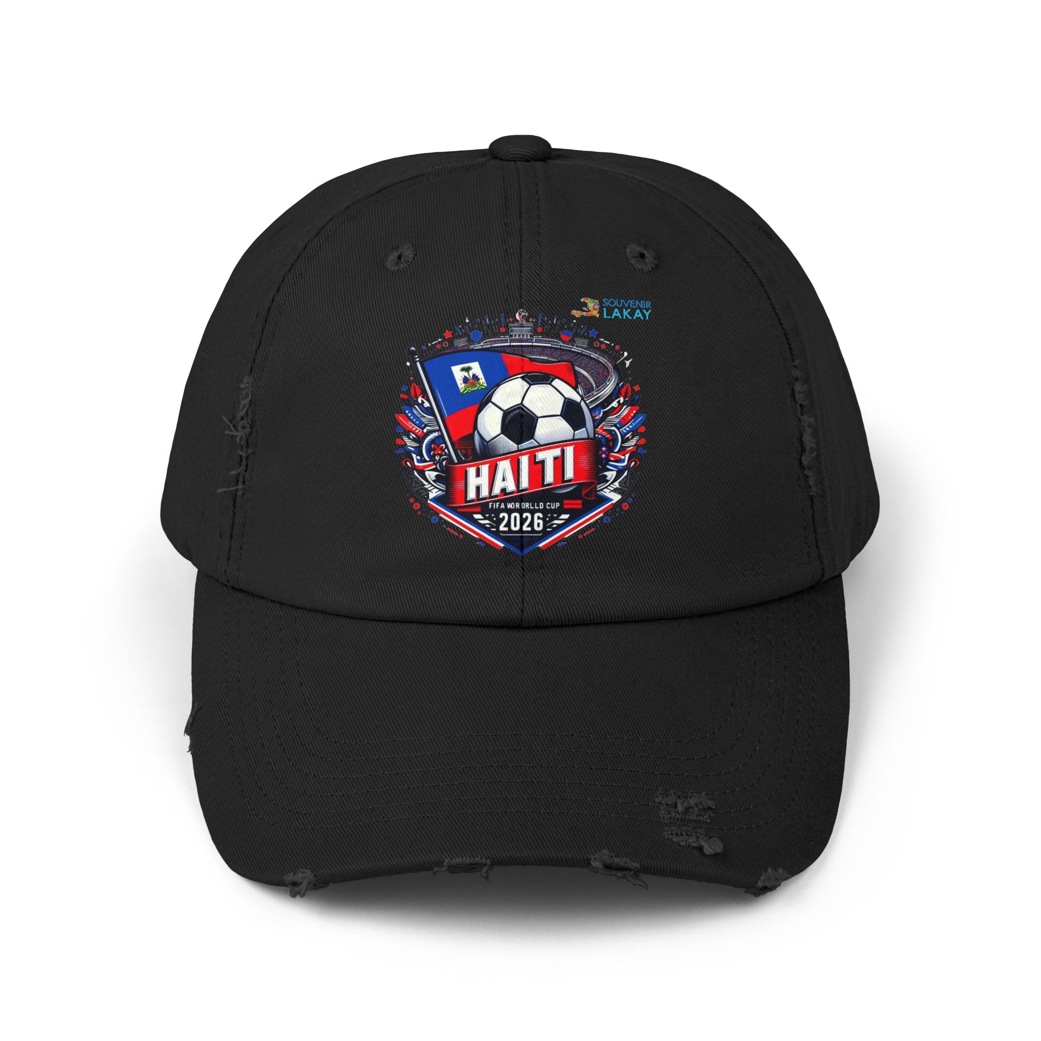 Haiti Soccer Cap 2026 — Distressed Flag Badge Hat