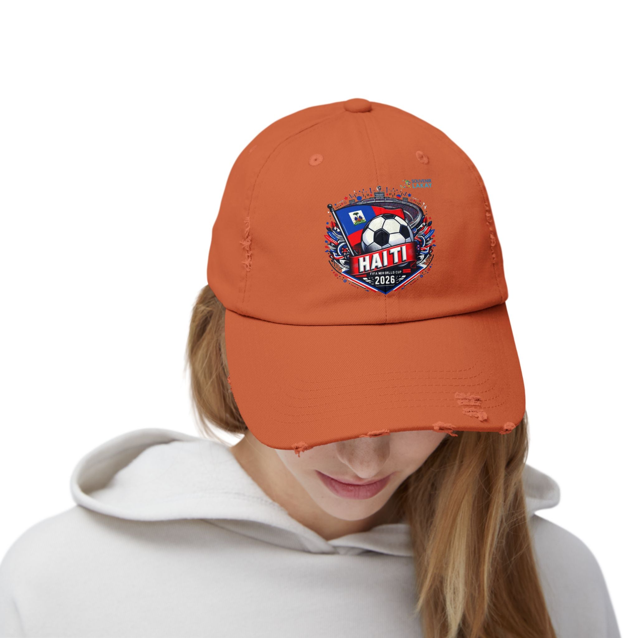 Haiti Soccer Cap 2026 — Distressed Flag Badge Hat