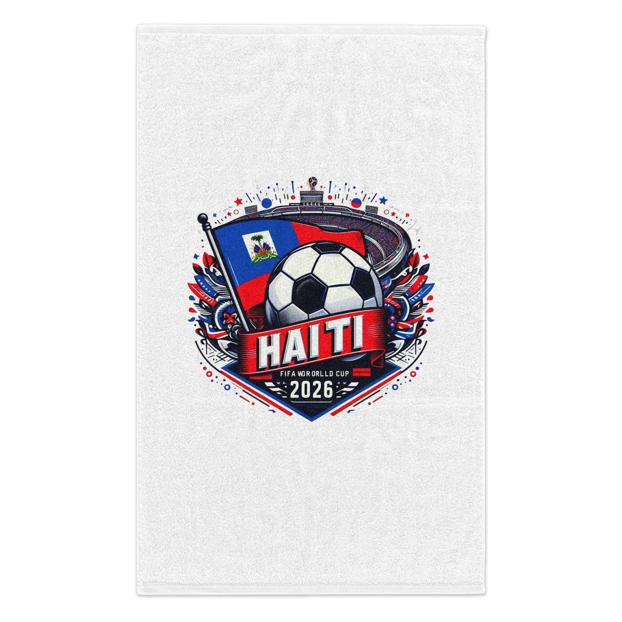 Haiti 2026 Soccer Rally Towel — 11x18 Fan Flag Design